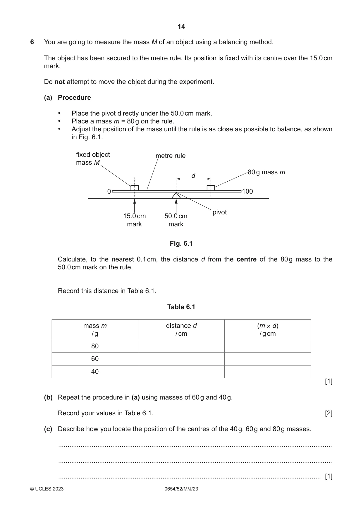 Cambridge IGCSE Sciences - Co-ordinated (Double) 0654 2023 May/June Paper 5 · Variant 2 question paper, page 14 of 20