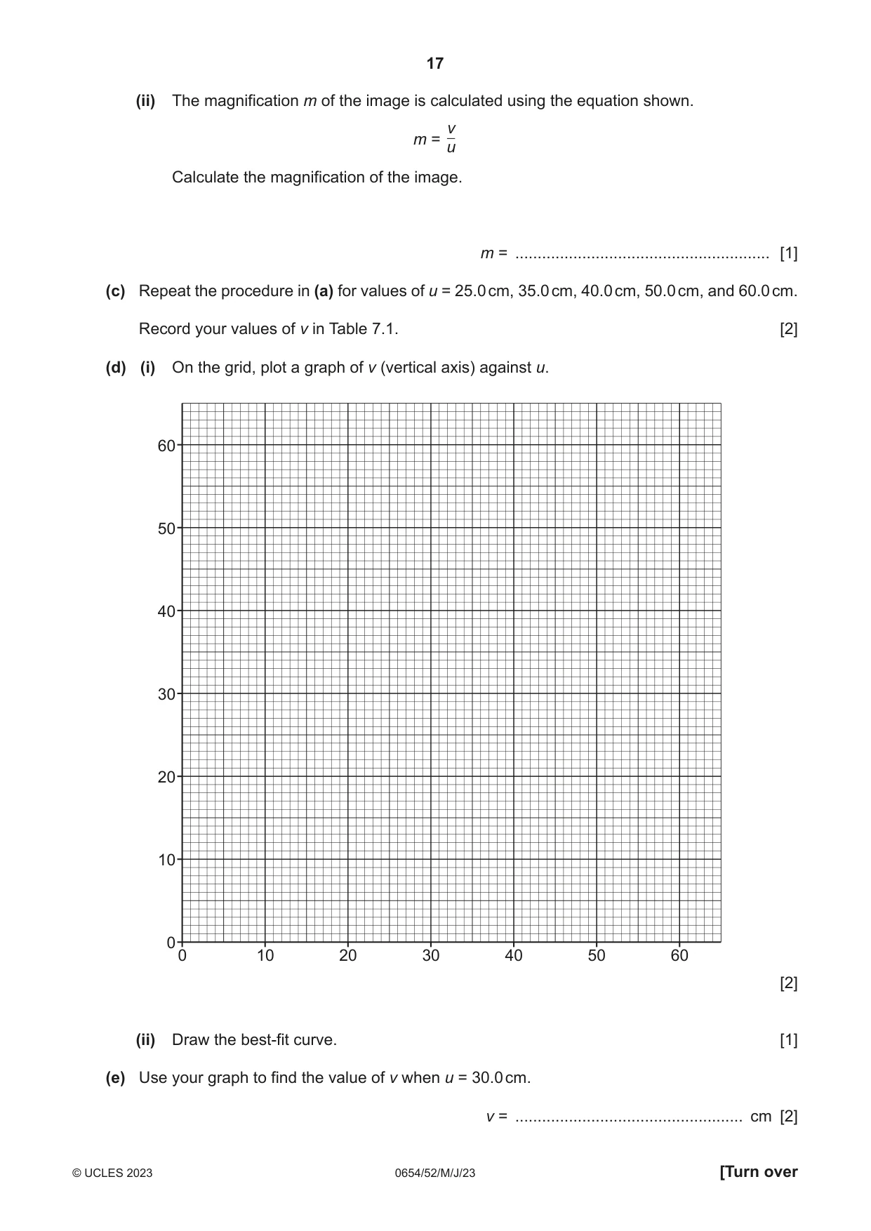 Cambridge IGCSE Sciences - Co-ordinated (Double) 0654 2023 May/June Paper 5 · Variant 2 question paper, page 17 of 20