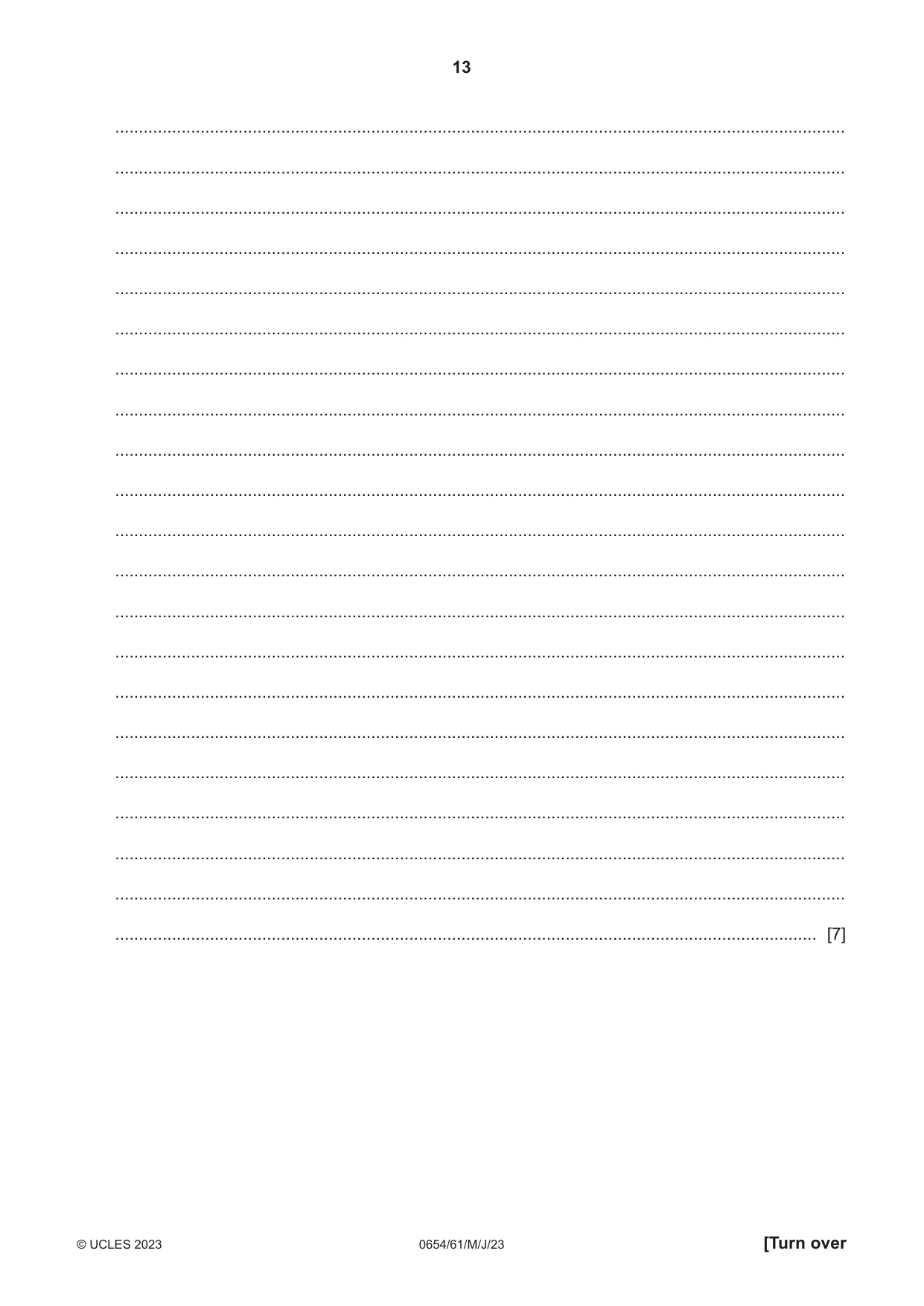 Cambridge IGCSE Sciences - Co-ordinated (Double) 0654 2023 May/June Paper 6 · Variant 1 question paper, page 13 of 20