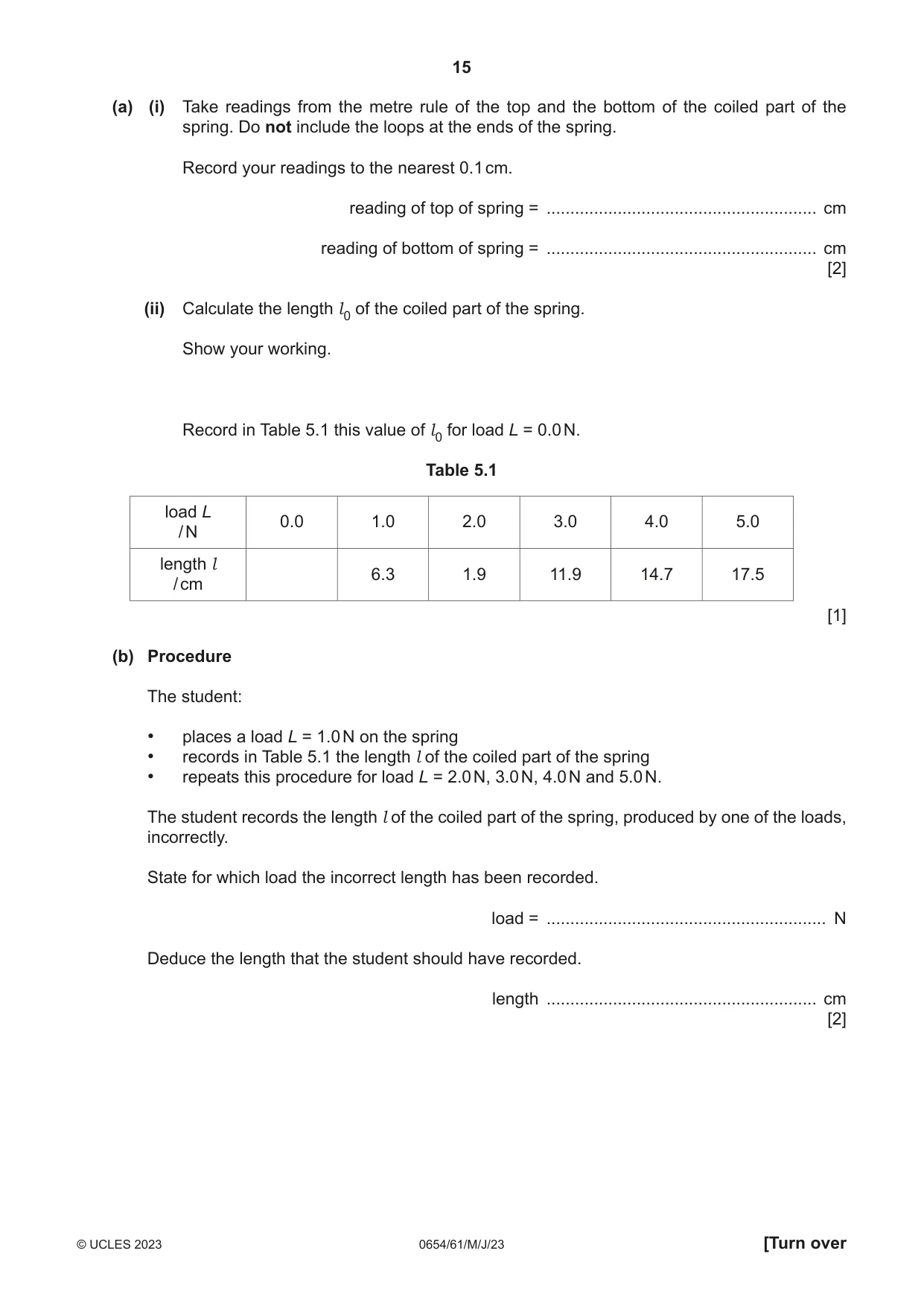 Cambridge IGCSE Sciences - Co-ordinated (Double) 0654 2023 May/June Paper 6 · Variant 1 question paper, page 15 of 20