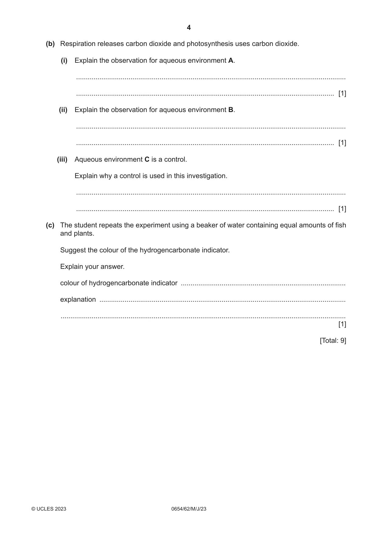 Cambridge IGCSE Sciences - Co-ordinated (Double) 0654 2023 May/June Paper 6 · Variant 2 question paper, page 4 of 24