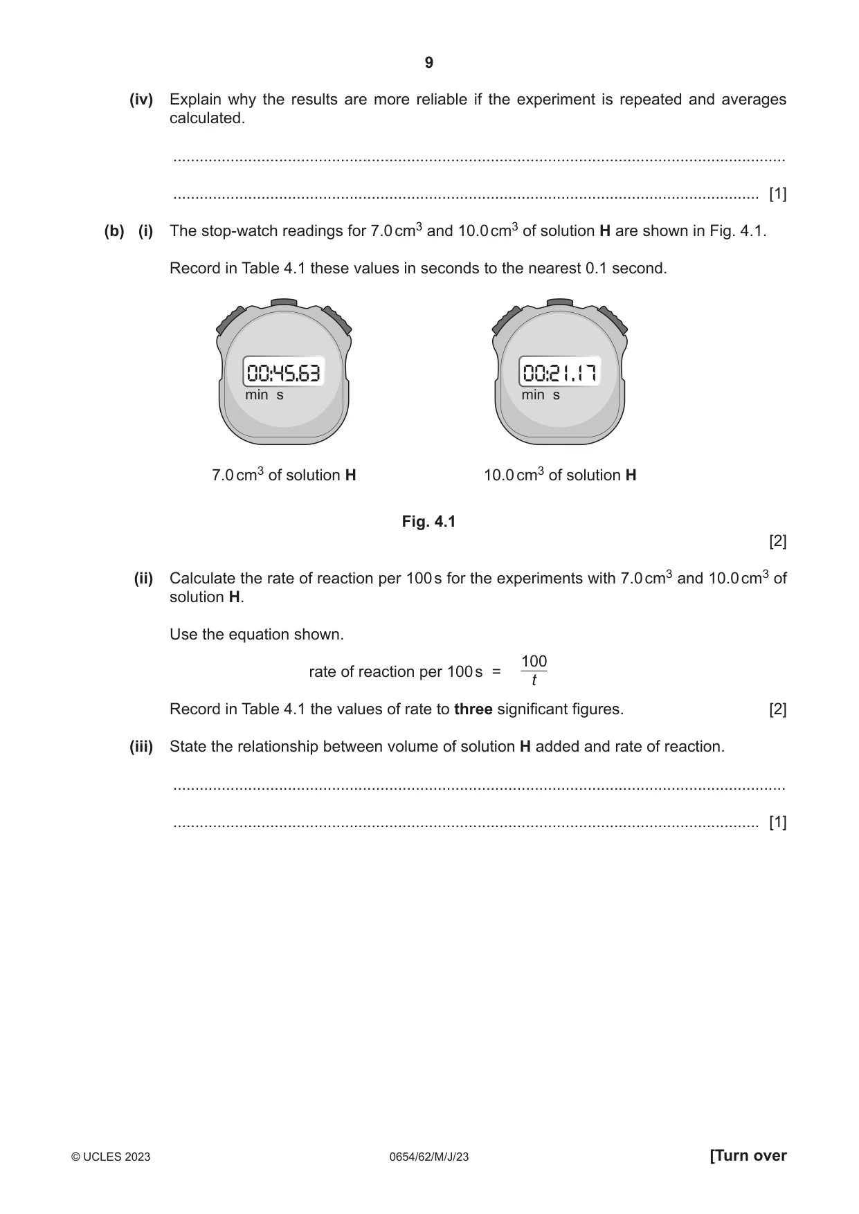Cambridge IGCSE Sciences - Co-ordinated (Double) 0654 2023 May/June Paper 6 · Variant 2 question paper, page 9 of 24