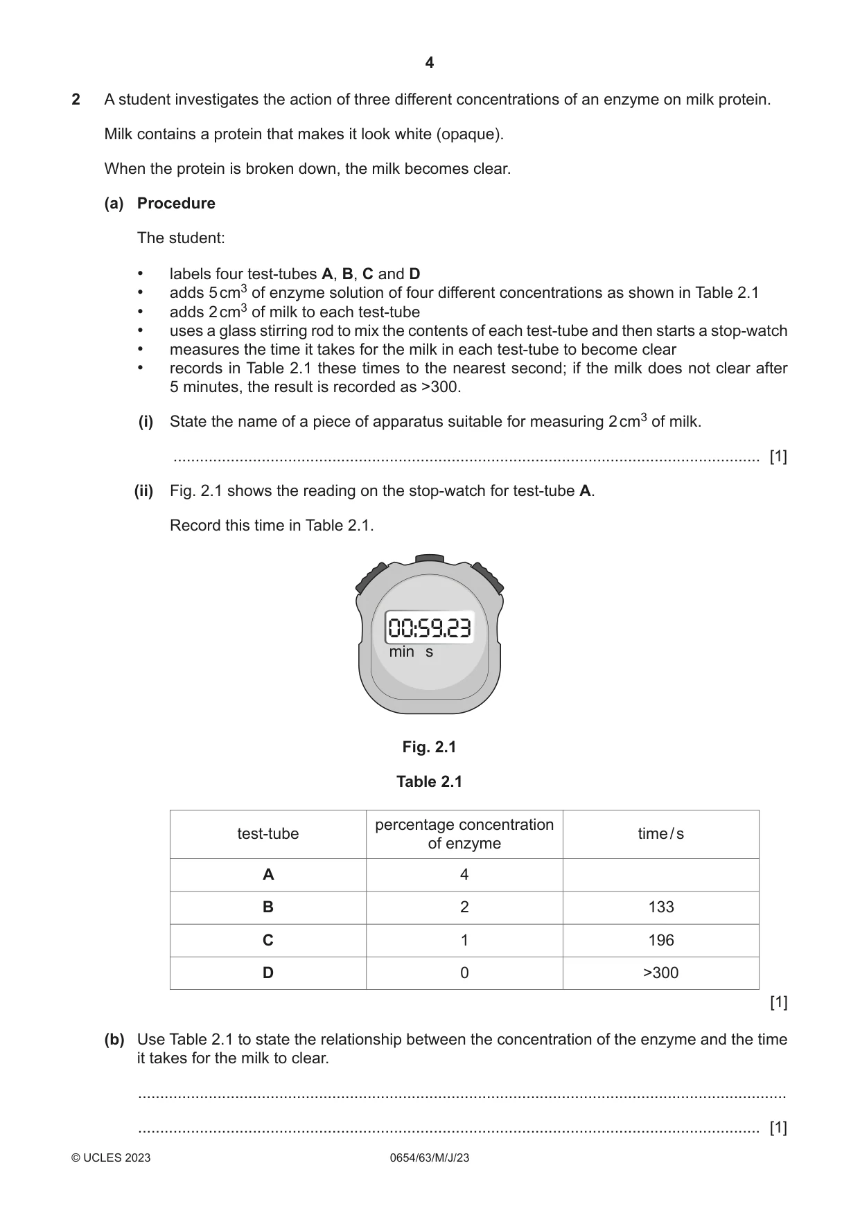 Cambridge IGCSE Sciences - Co-ordinated (Double) 0654 2023 May/June Paper 6 · Variant 3 question paper, page 4 of 16