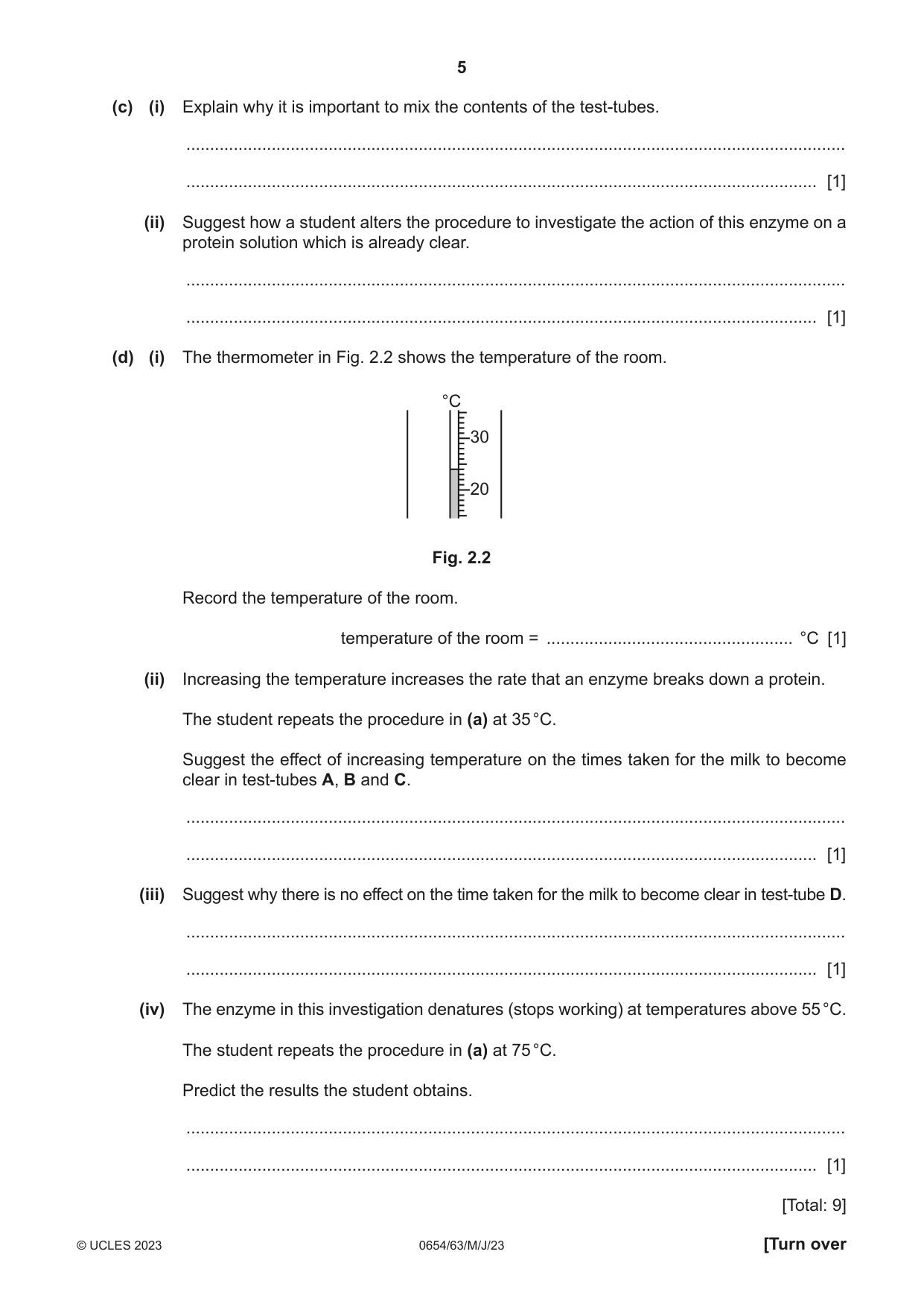 Cambridge IGCSE Sciences - Co-ordinated (Double) 0654 2023 May/June Paper 6 · Variant 3 question paper, page 5 of 16