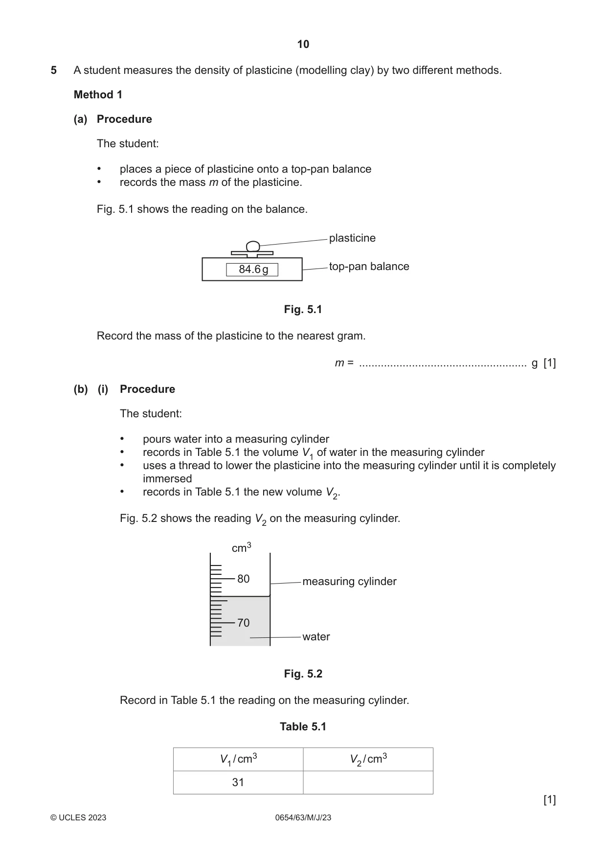 Cambridge IGCSE Sciences - Co-ordinated (Double) 0654 2023 May/June Paper 6 · Variant 3 question paper, page 10 of 16