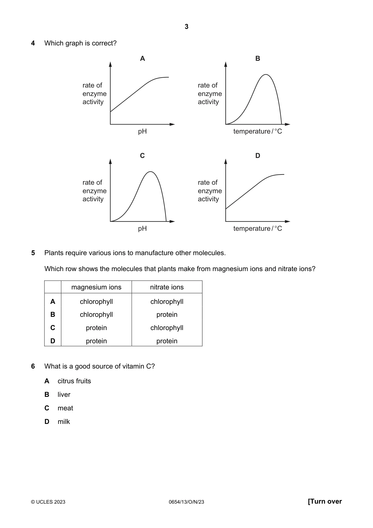Cambridge IGCSE Sciences - Co-ordinated (Double) 0654 2023 Oct/Nov Paper 1 · Variant 3 question paper, page 3 of 16