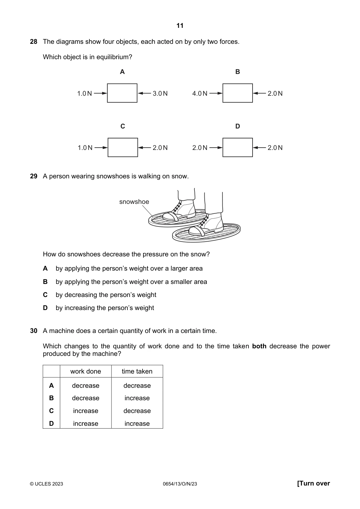 Cambridge IGCSE Sciences - Co-ordinated (Double) 0654 2023 Oct/Nov Paper 1 · Variant 3 question paper, page 11 of 16