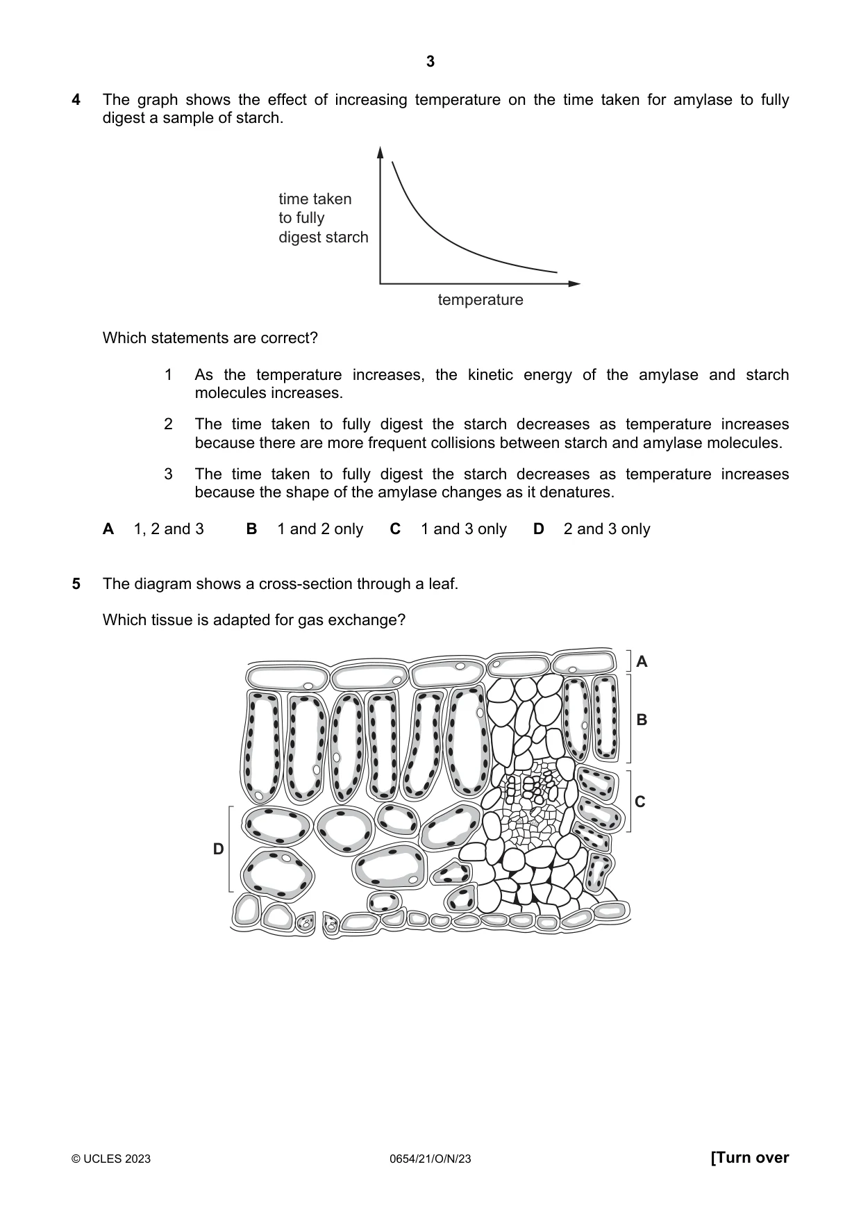 Cambridge IGCSE Sciences - Co-ordinated (Double) 0654 2023 Oct/Nov Paper 2 · Variant 1 question paper, page 3 of 16