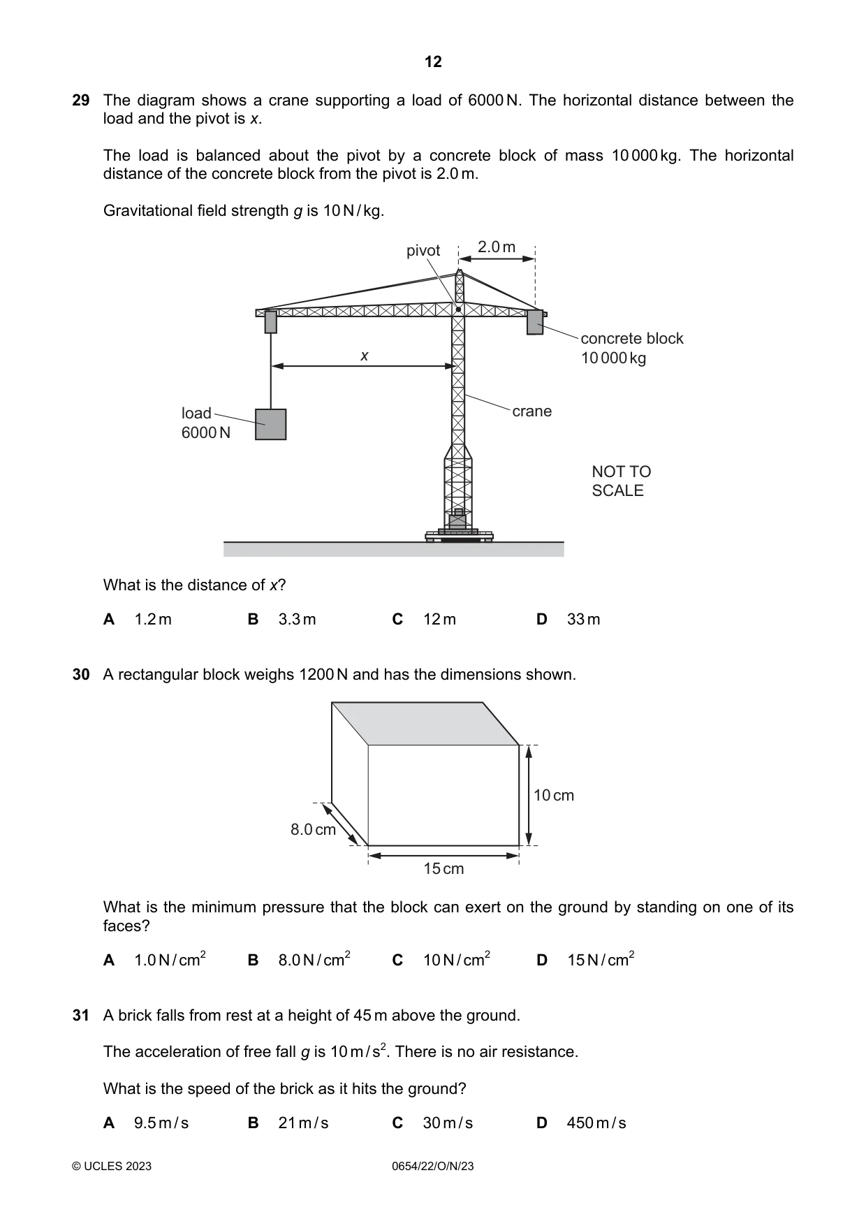 Cambridge IGCSE Sciences - Co-ordinated (Double) 0654 2023 Oct/Nov Paper 2 · Variant 2 question paper, page 12 of 20