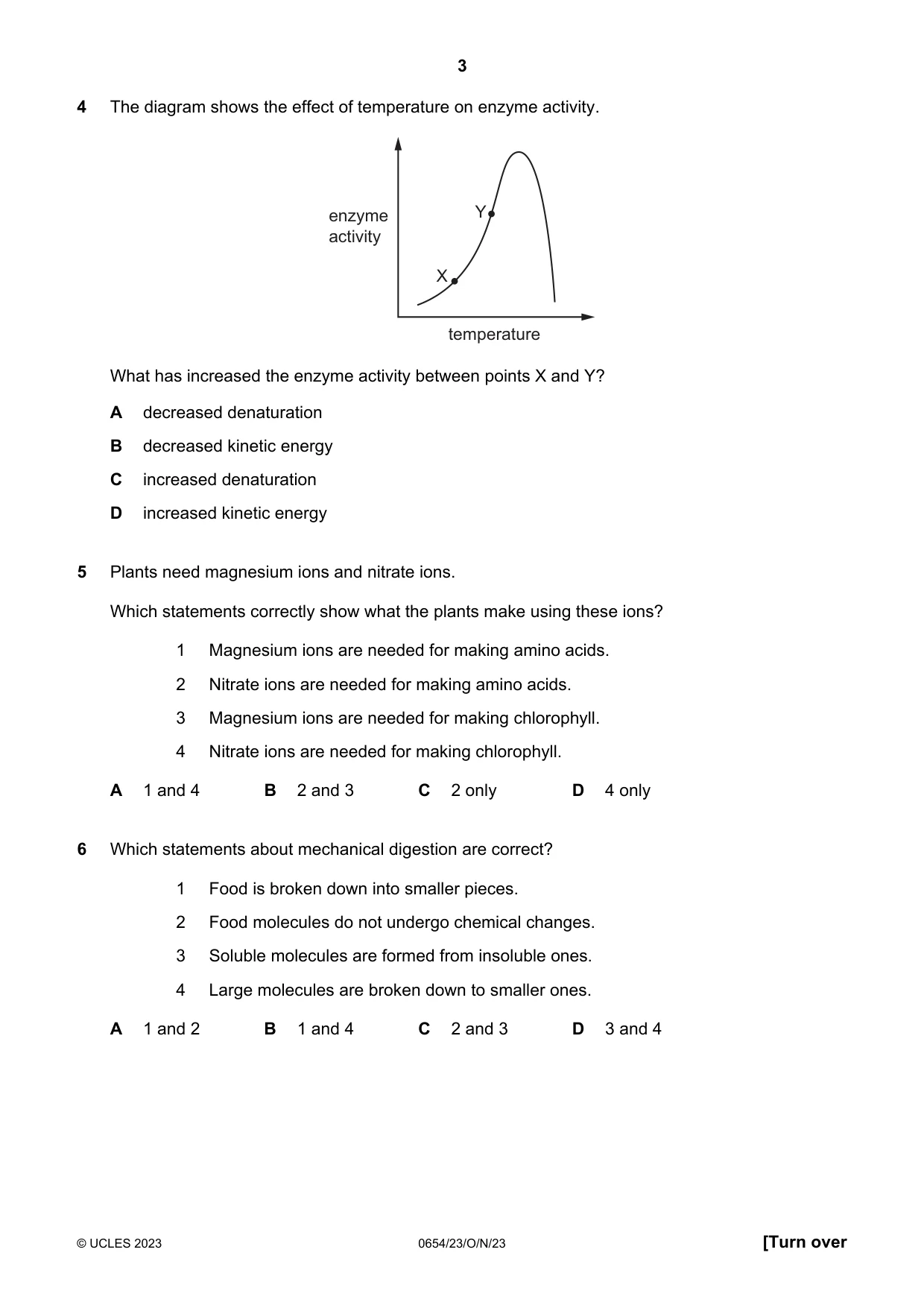 Cambridge IGCSE Sciences - Co-ordinated (Double) 0654 2023 Oct/Nov Paper 2 · Variant 3 question paper, page 3 of 16