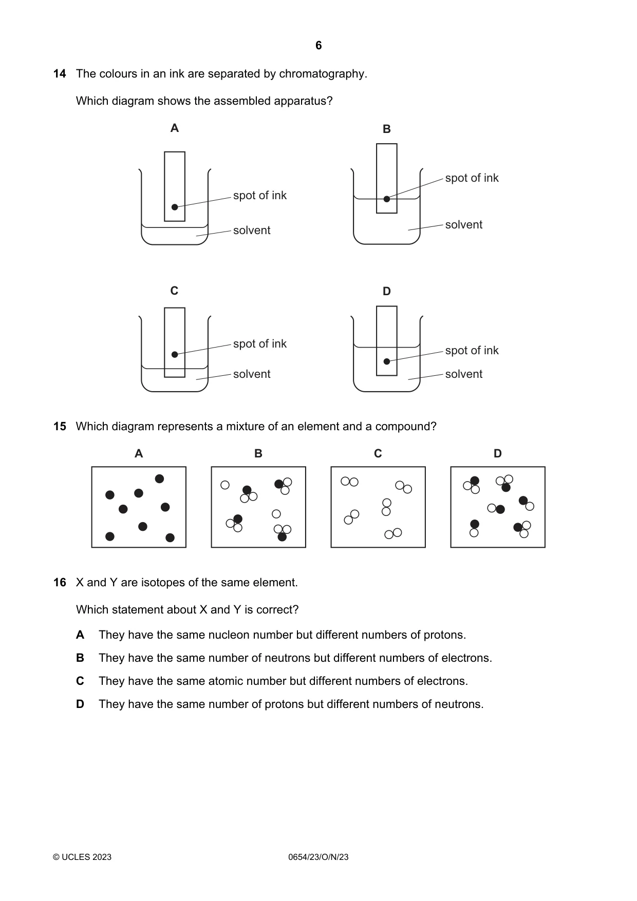 Cambridge IGCSE Sciences - Co-ordinated (Double) 0654 2023 Oct/Nov Paper 2 · Variant 3 question paper, page 6 of 16