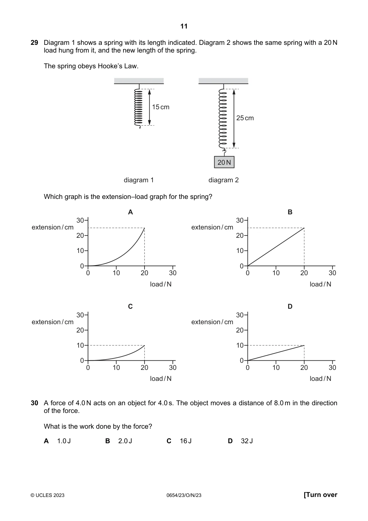 Cambridge IGCSE Sciences - Co-ordinated (Double) 0654 2023 Oct/Nov Paper 2 · Variant 3 question paper, page 11 of 16
