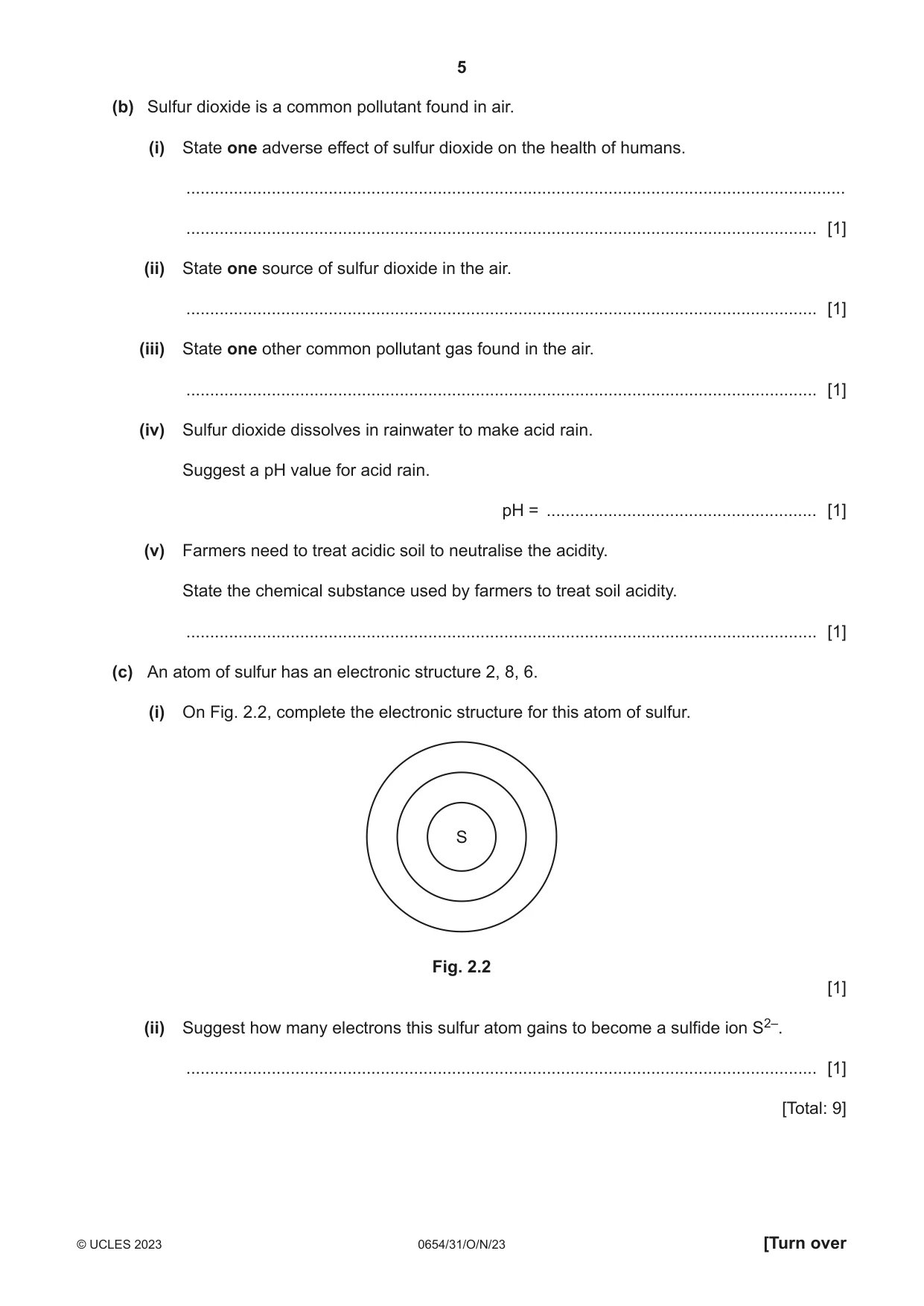 Cambridge IGCSE Sciences - Co-ordinated (Double) 0654 2023 Oct/Nov Paper 3 · Variant 1 question paper, page 5 of 28