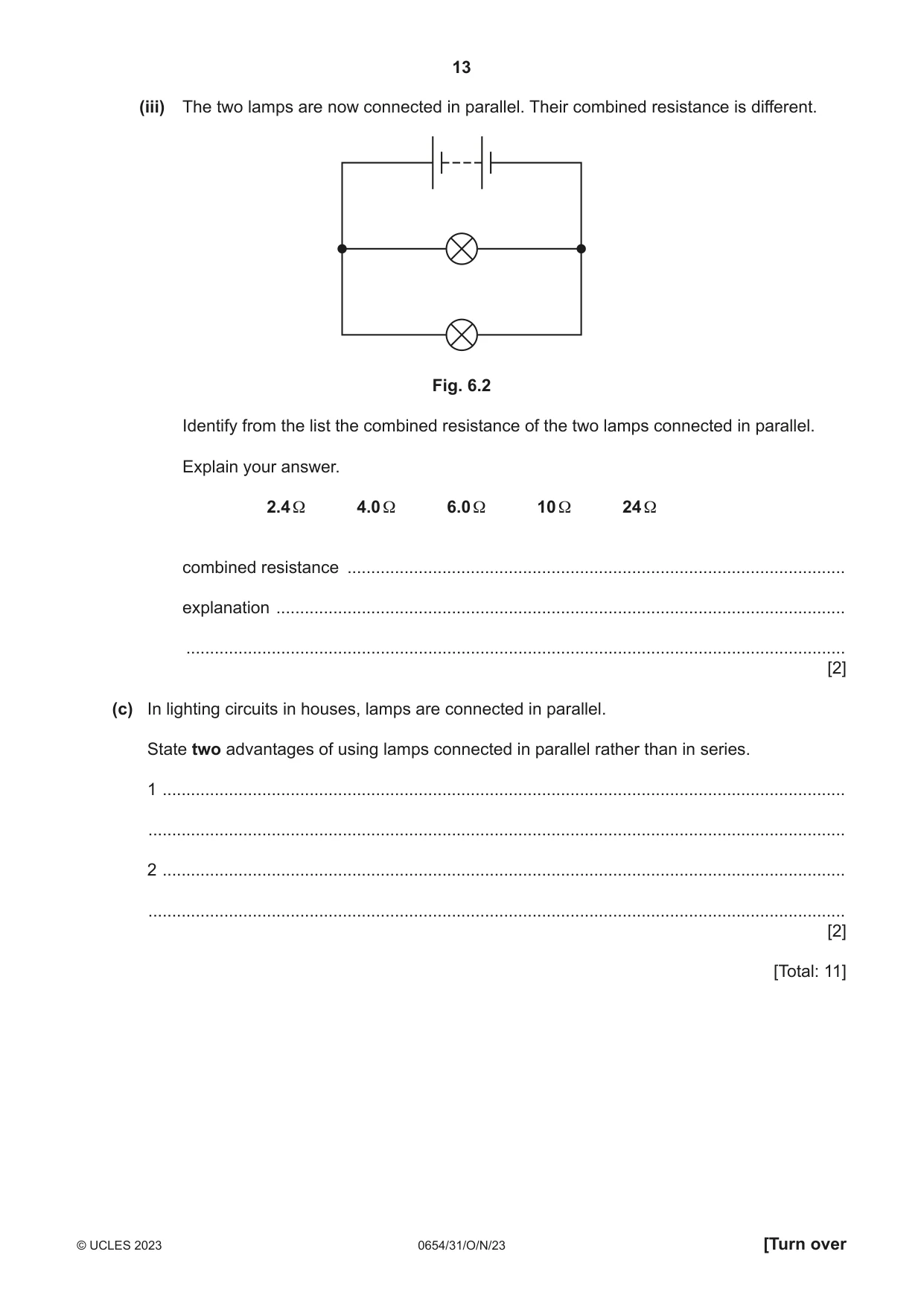 Cambridge IGCSE Sciences - Co-ordinated (Double) 0654 2023 Oct/Nov Paper 3 · Variant 1 question paper, page 13 of 28