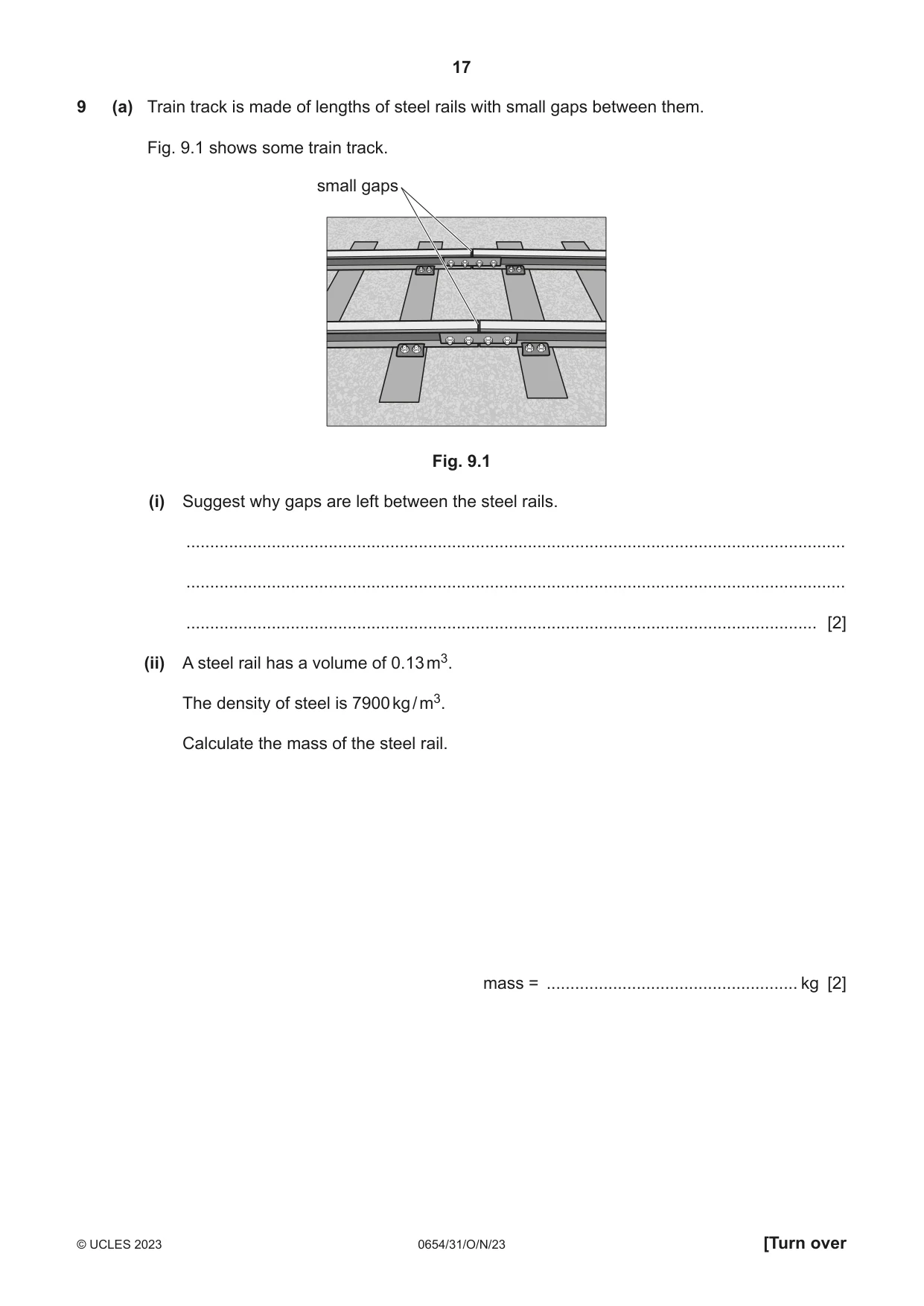 Cambridge IGCSE Sciences - Co-ordinated (Double) 0654 2023 Oct/Nov Paper 3 · Variant 1 question paper, page 17 of 28