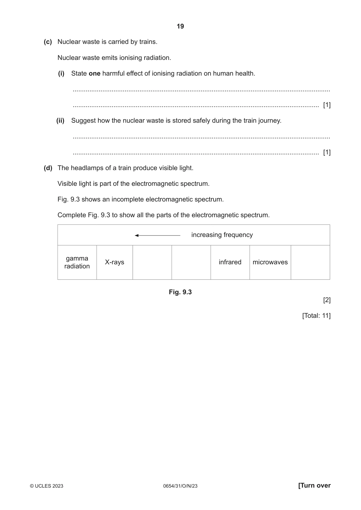 Cambridge IGCSE Sciences - Co-ordinated (Double) 0654 2023 Oct/Nov Paper 3 · Variant 1 question paper, page 19 of 28