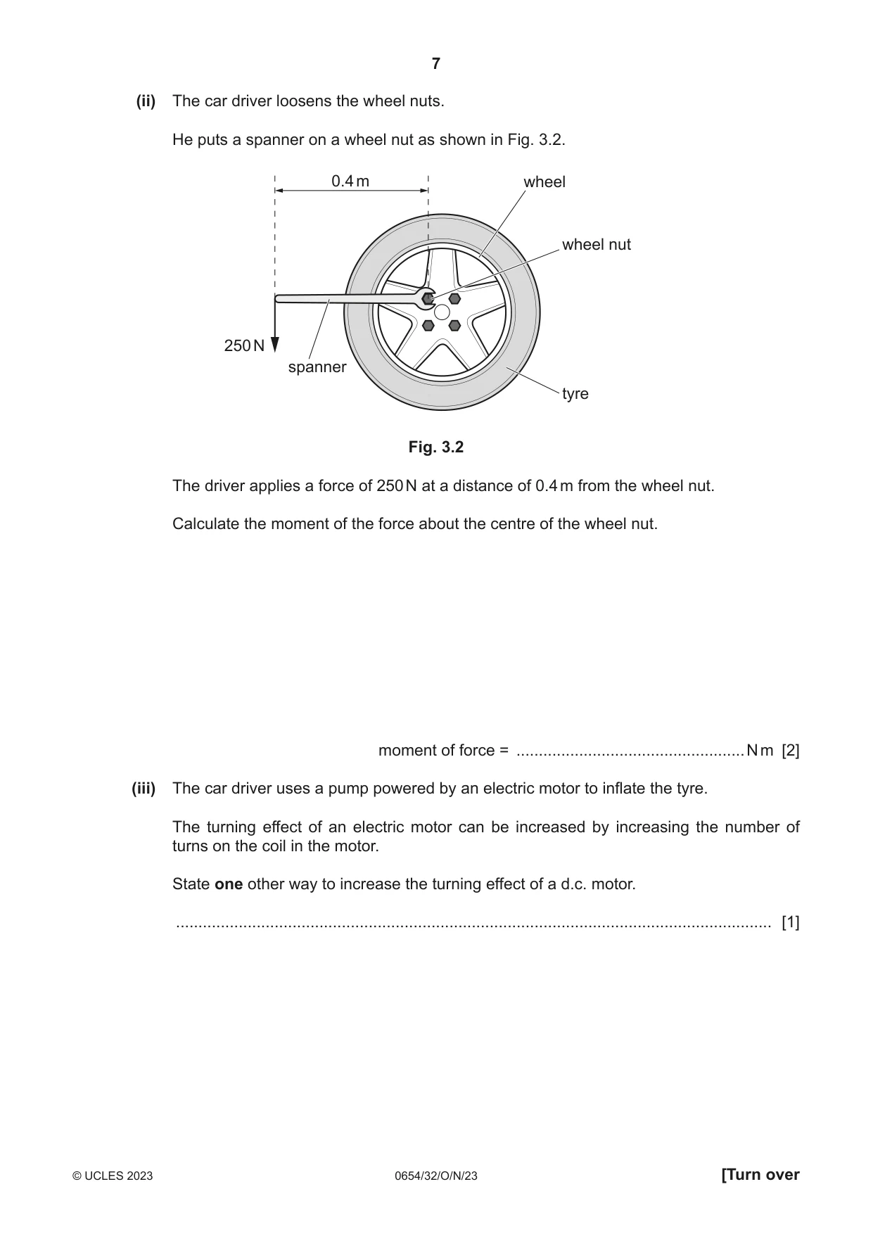 Cambridge IGCSE Sciences - Co-ordinated (Double) 0654 2023 Oct/Nov Paper 3 · Variant 2 question paper, page 7 of 32