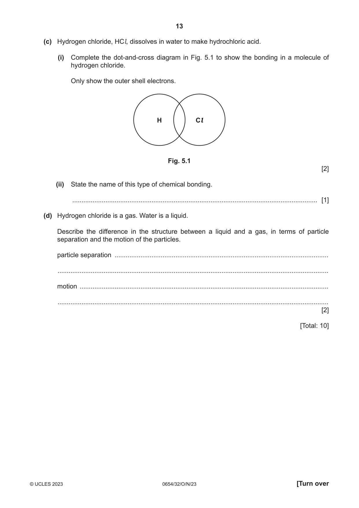 Cambridge IGCSE Sciences - Co-ordinated (Double) 0654 2023 Oct/Nov Paper 3 · Variant 2 question paper, page 13 of 32