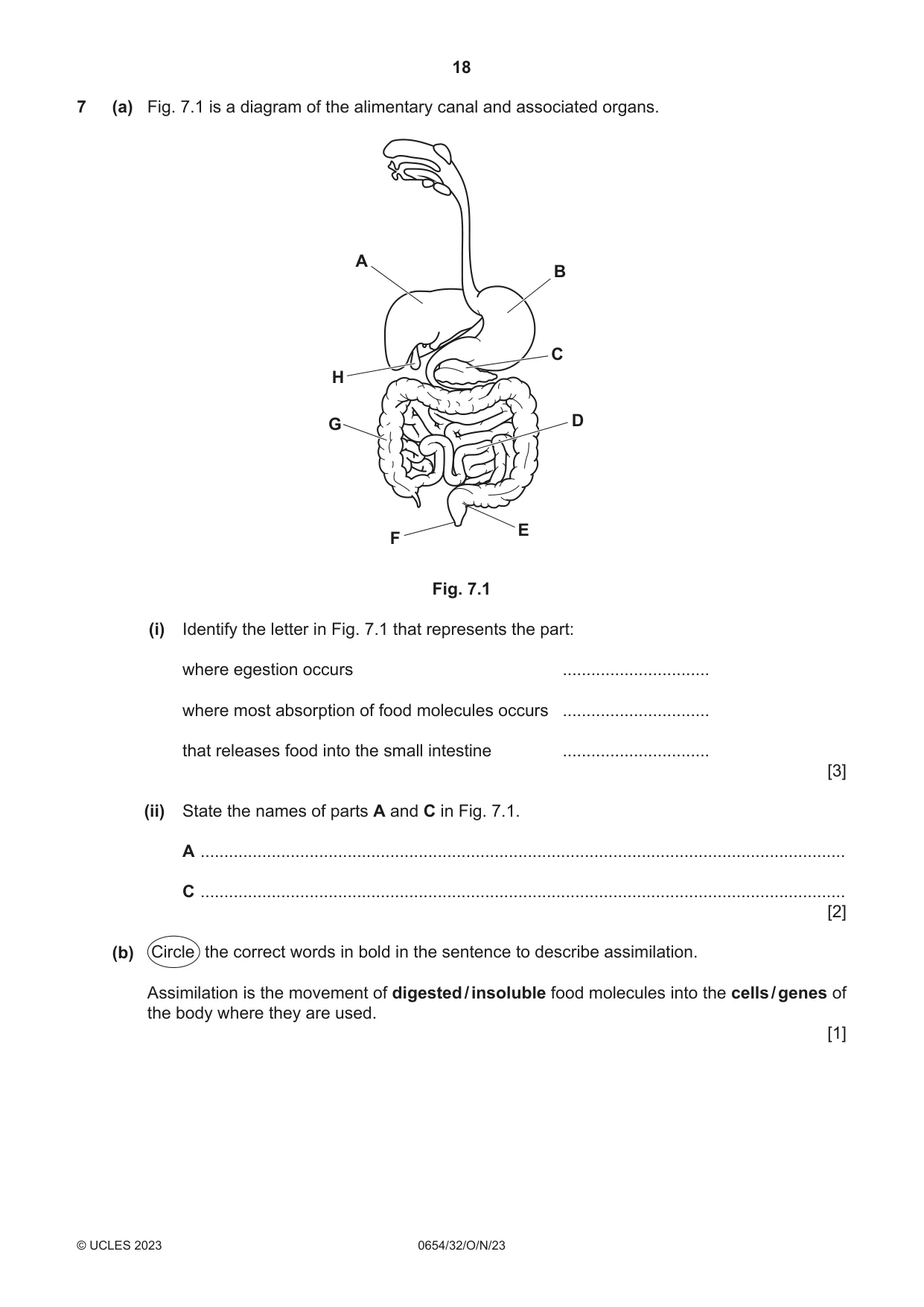 Cambridge IGCSE Sciences - Co-ordinated (Double) 0654 2023 Oct/Nov Paper 3 · Variant 2 question paper, page 18 of 32