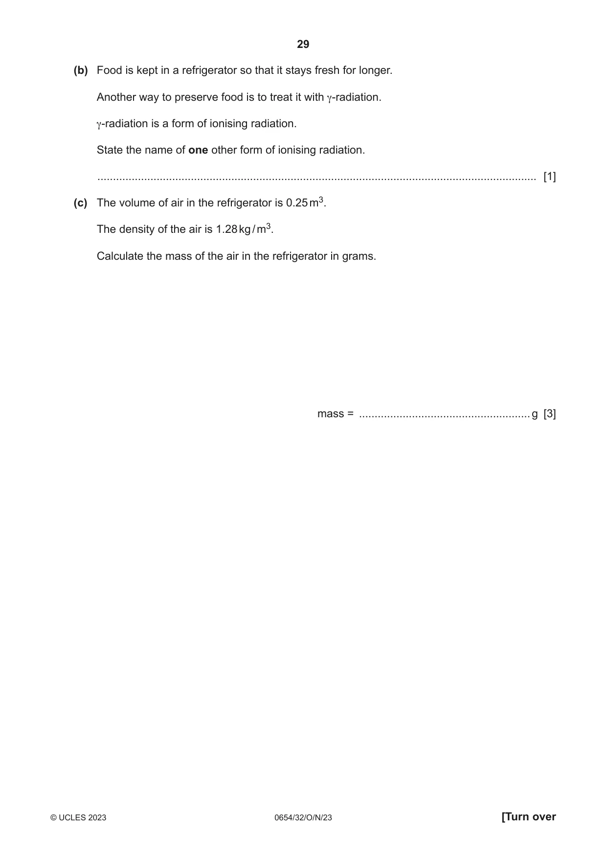 Cambridge IGCSE Sciences - Co-ordinated (Double) 0654 2023 Oct/Nov Paper 3 · Variant 2 question paper, page 29 of 32