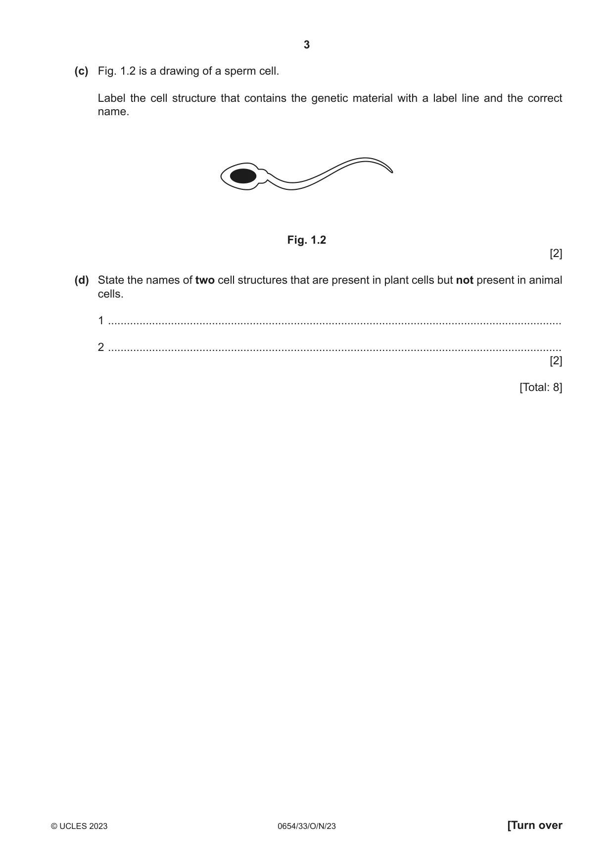 Cambridge IGCSE Sciences - Co-ordinated (Double) 0654 2023 Oct/Nov Paper 3 · Variant 3 question paper, page 3 of 28
