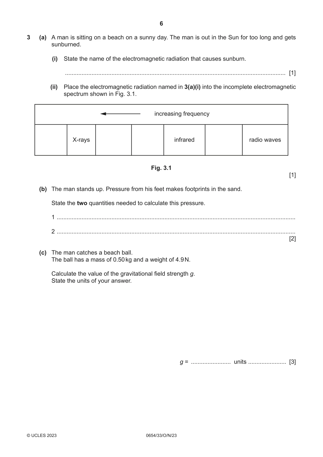 Cambridge IGCSE Sciences - Co-ordinated (Double) 0654 2023 Oct/Nov Paper 3 · Variant 3 question paper, page 6 of 28