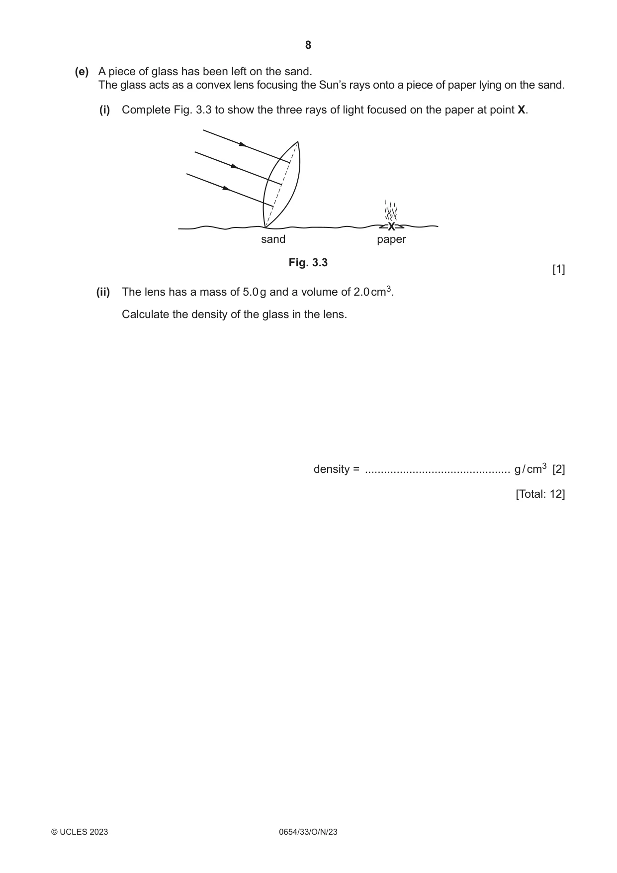 Cambridge IGCSE Sciences - Co-ordinated (Double) 0654 2023 Oct/Nov Paper 3 · Variant 3 question paper, page 8 of 28