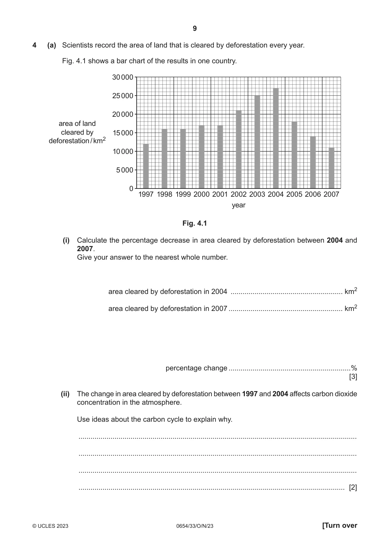 Cambridge IGCSE Sciences - Co-ordinated (Double) 0654 2023 Oct/Nov Paper 3 · Variant 3 question paper, page 9 of 28