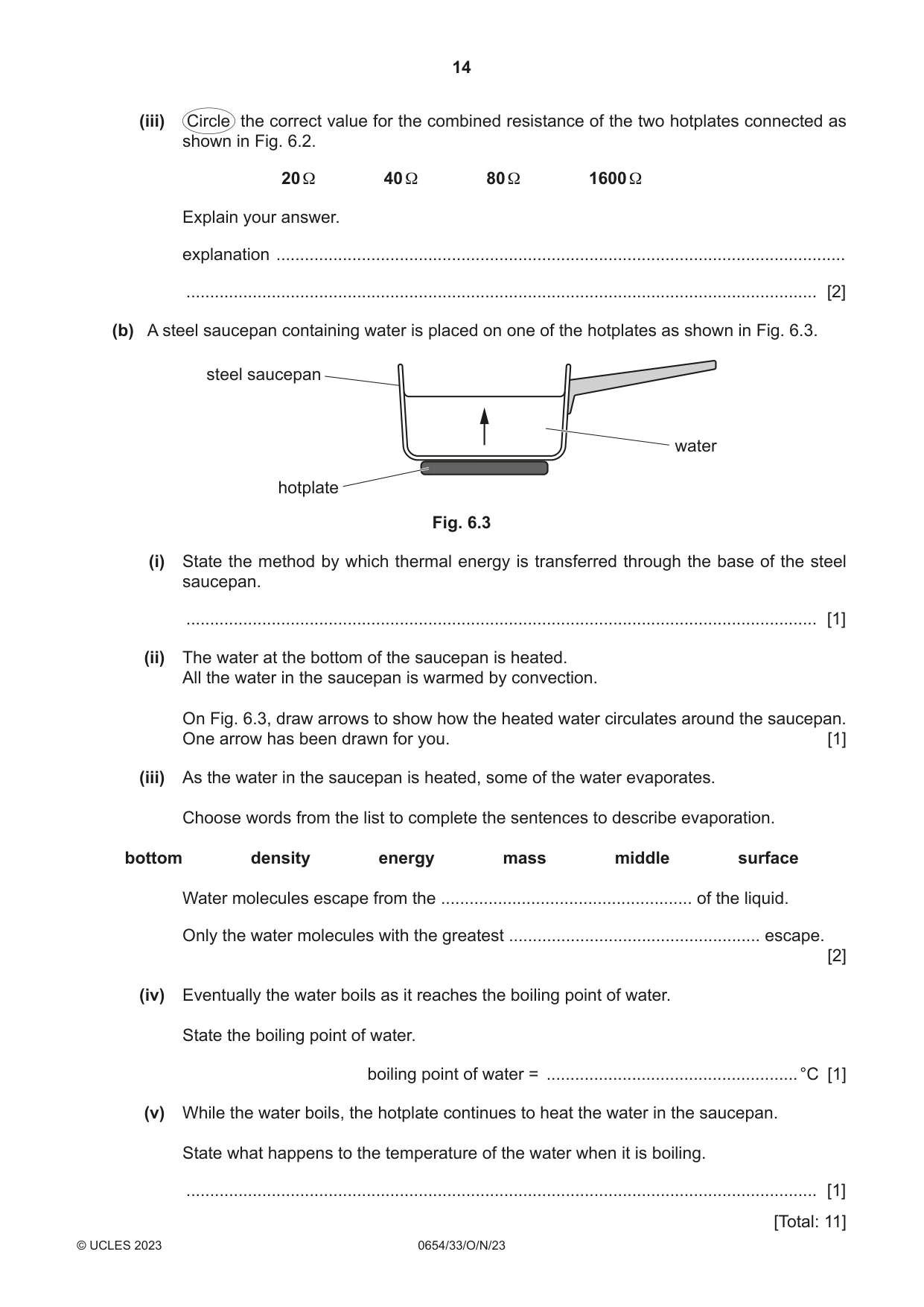 Cambridge IGCSE Sciences - Co-ordinated (Double) 0654 2023 Oct/Nov Paper 3 · Variant 3 question paper, page 14 of 28