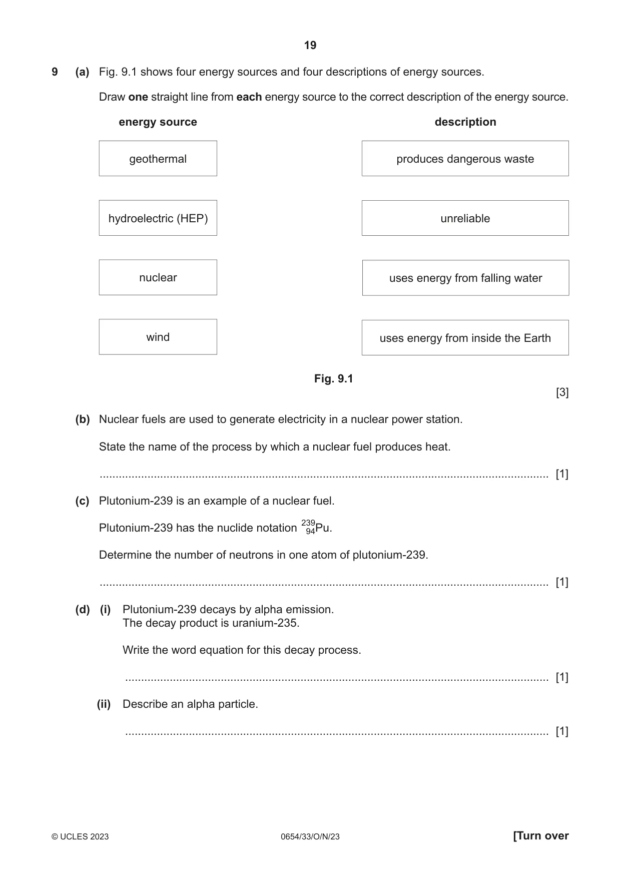 Cambridge IGCSE Sciences - Co-ordinated (Double) 0654 2023 Oct/Nov Paper 3 · Variant 3 question paper, page 19 of 28