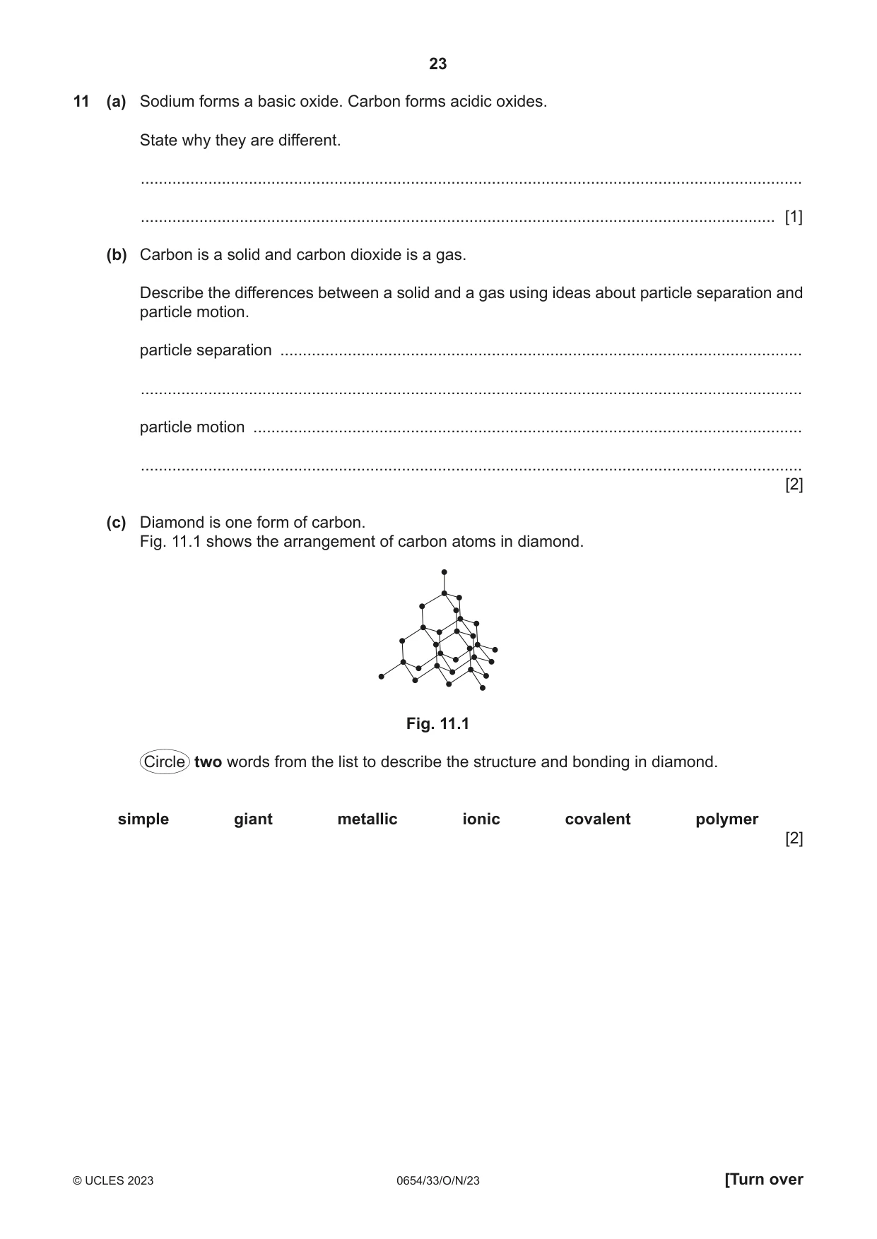 Cambridge IGCSE Sciences - Co-ordinated (Double) 0654 2023 Oct/Nov Paper 3 · Variant 3 question paper, page 23 of 28