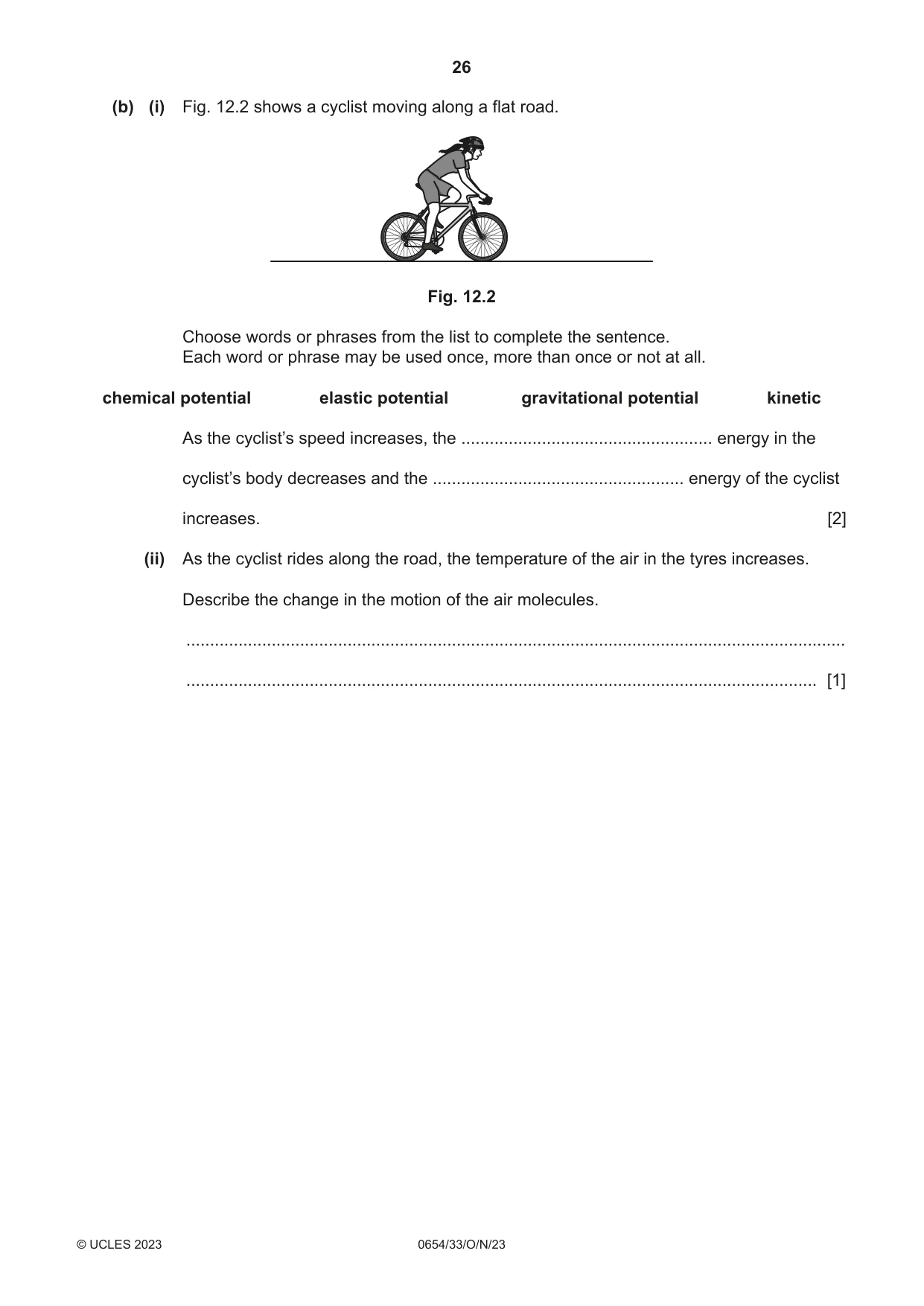 Cambridge IGCSE Sciences - Co-ordinated (Double) 0654 2023 Oct/Nov Paper 3 · Variant 3 question paper, page 26 of 28
