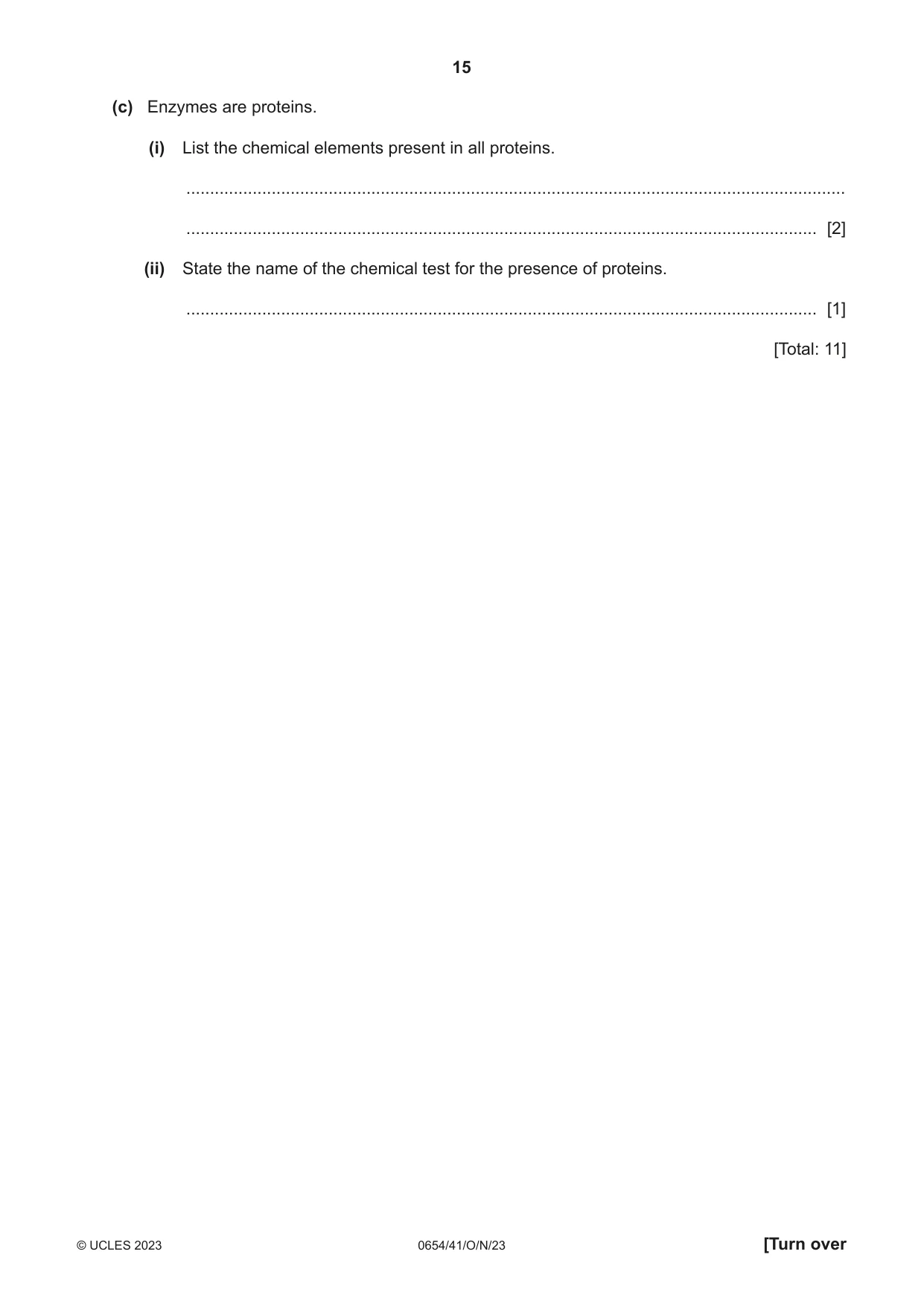 Cambridge IGCSE Sciences - Co-ordinated (Double) 0654 2023 Oct/Nov Paper 4 · Variant 1 question paper, page 15 of 28