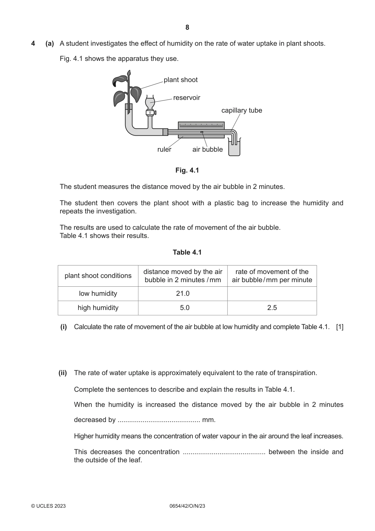 Cambridge IGCSE Sciences - Co-ordinated (Double) 0654 2023 Oct/Nov Paper 4 · Variant 2 question paper, page 8 of 32