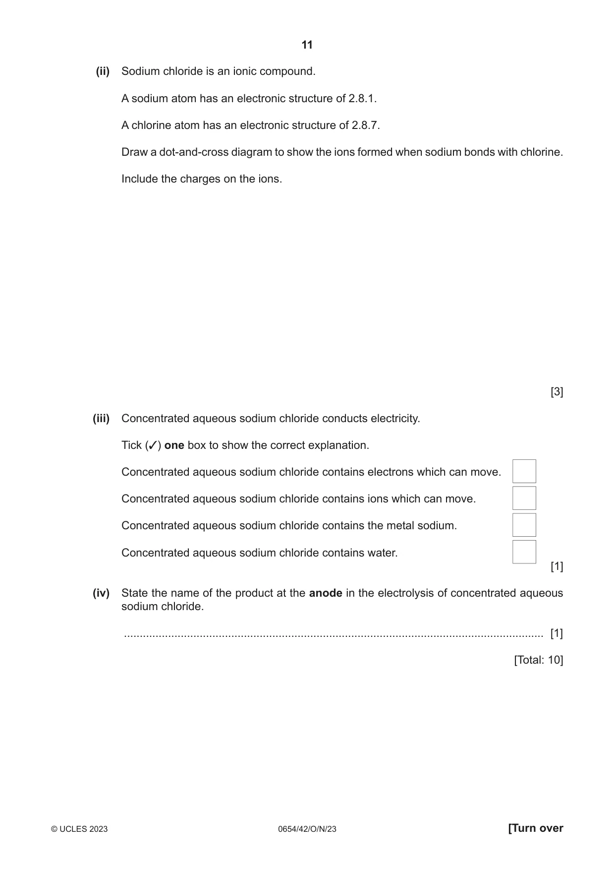 Cambridge IGCSE Sciences - Co-ordinated (Double) 0654 2023 Oct/Nov Paper 4 · Variant 2 question paper, page 11 of 32
