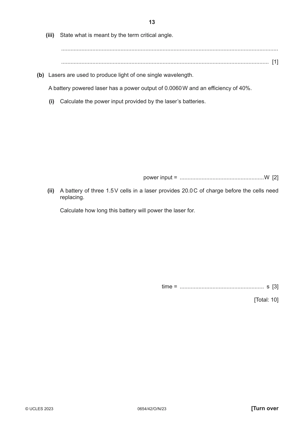Cambridge IGCSE Sciences - Co-ordinated (Double) 0654 2023 Oct/Nov Paper 4 · Variant 2 question paper, page 13 of 32