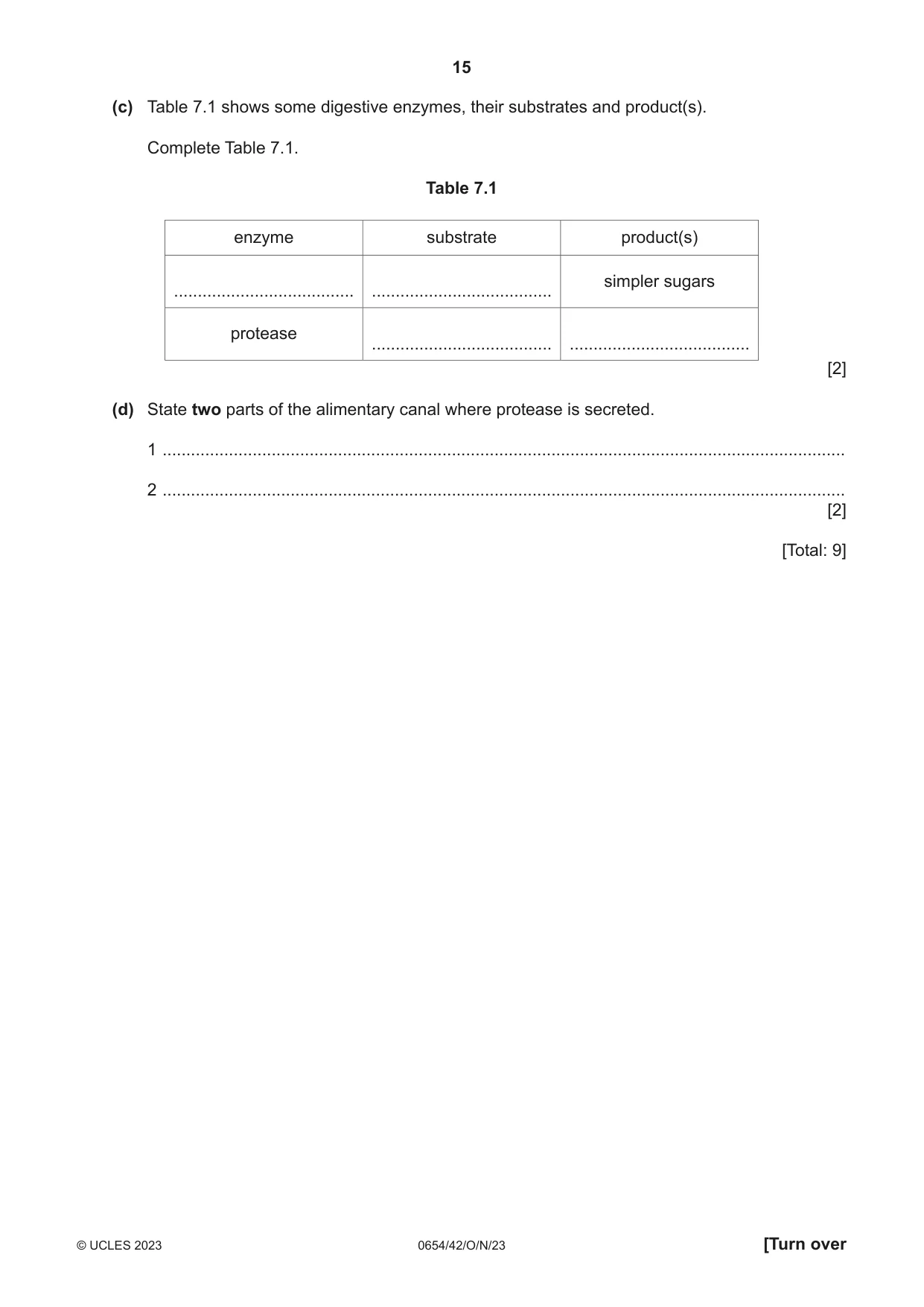 Cambridge IGCSE Sciences - Co-ordinated (Double) 0654 2023 Oct/Nov Paper 4 · Variant 2 question paper, page 15 of 32
