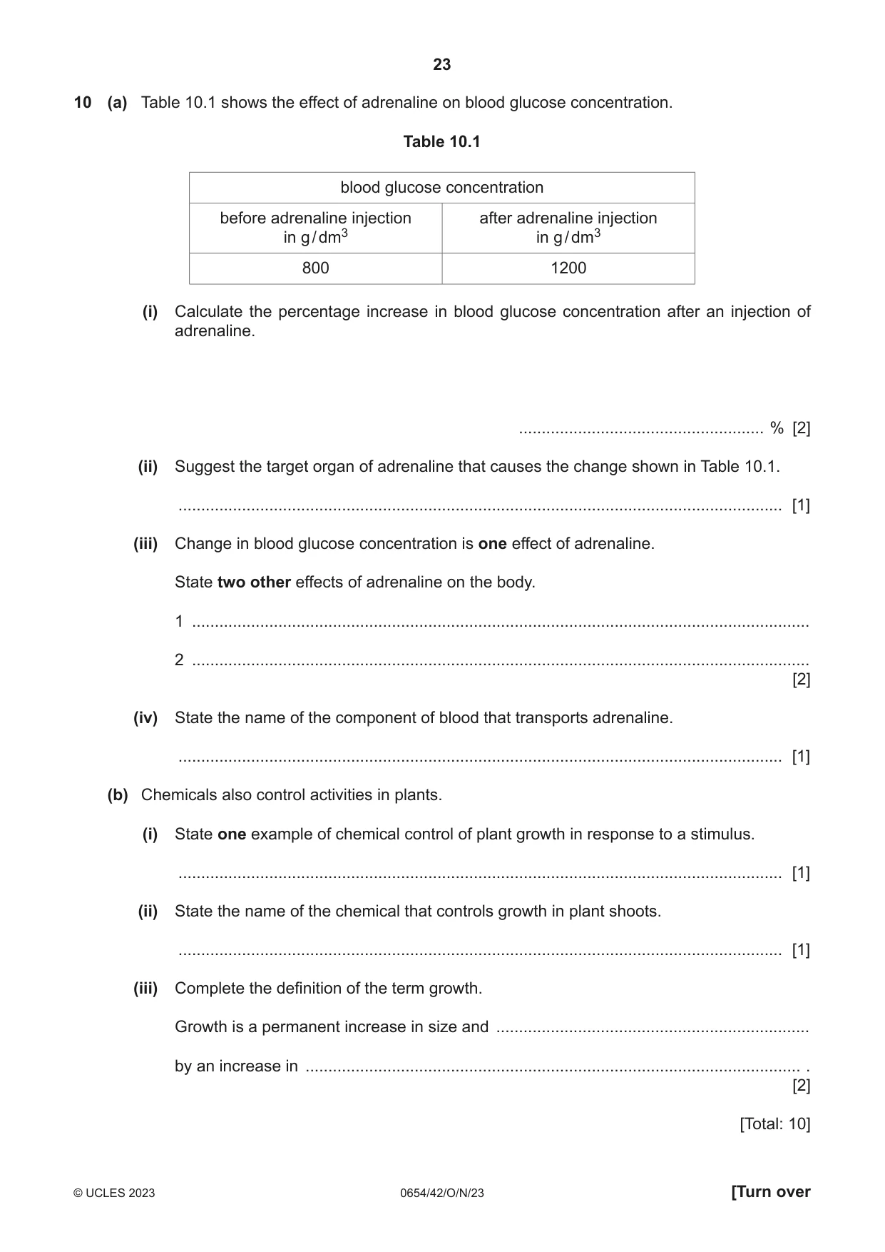 Cambridge IGCSE Sciences - Co-ordinated (Double) 0654 2023 Oct/Nov Paper 4 · Variant 2 question paper, page 23 of 32