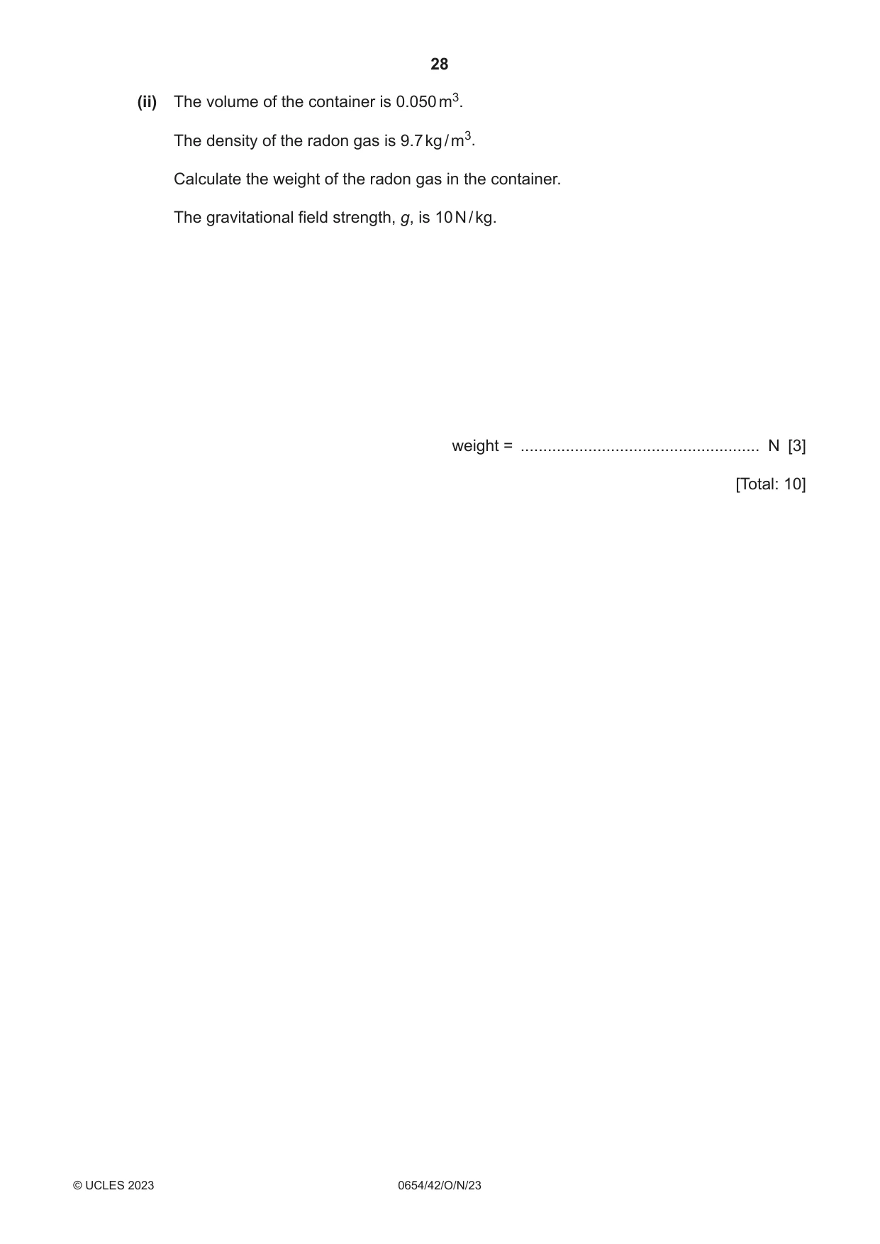 Cambridge IGCSE Sciences - Co-ordinated (Double) 0654 2023 Oct/Nov Paper 4 · Variant 2 question paper, page 28 of 32