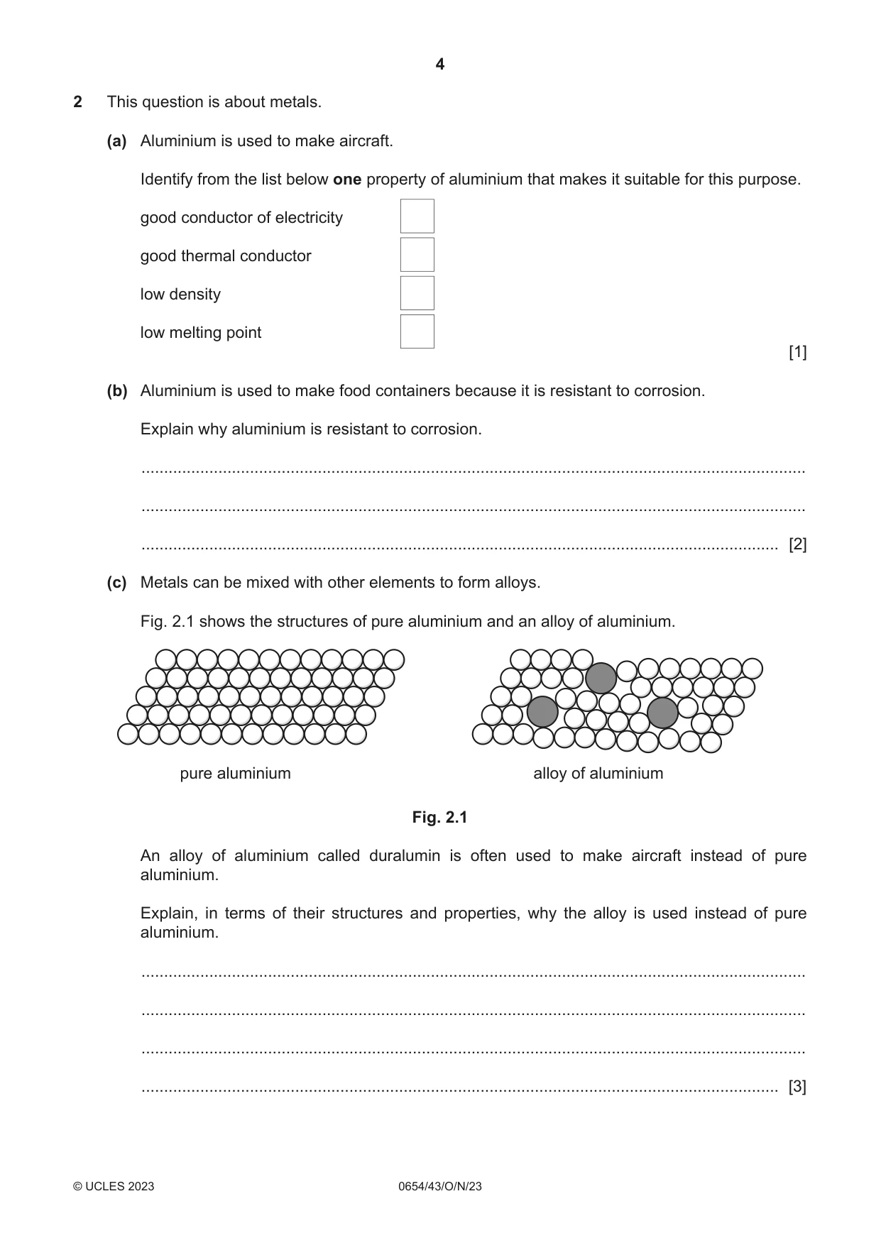 Cambridge IGCSE Sciences - Co-ordinated (Double) 0654 2023 Oct/Nov Paper 4 · Variant 3 question paper, page 4 of 28