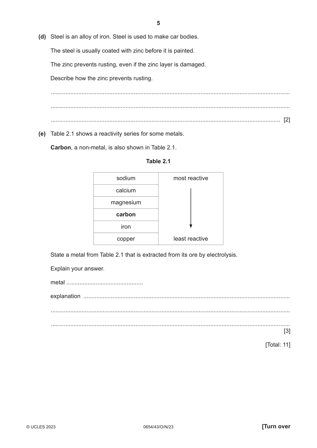 Cambridge IGCSE Sciences - Co-ordinated (Double) 0654 2023 Oct/Nov Paper 4 · Variant 3 question paper, page 5 of 28