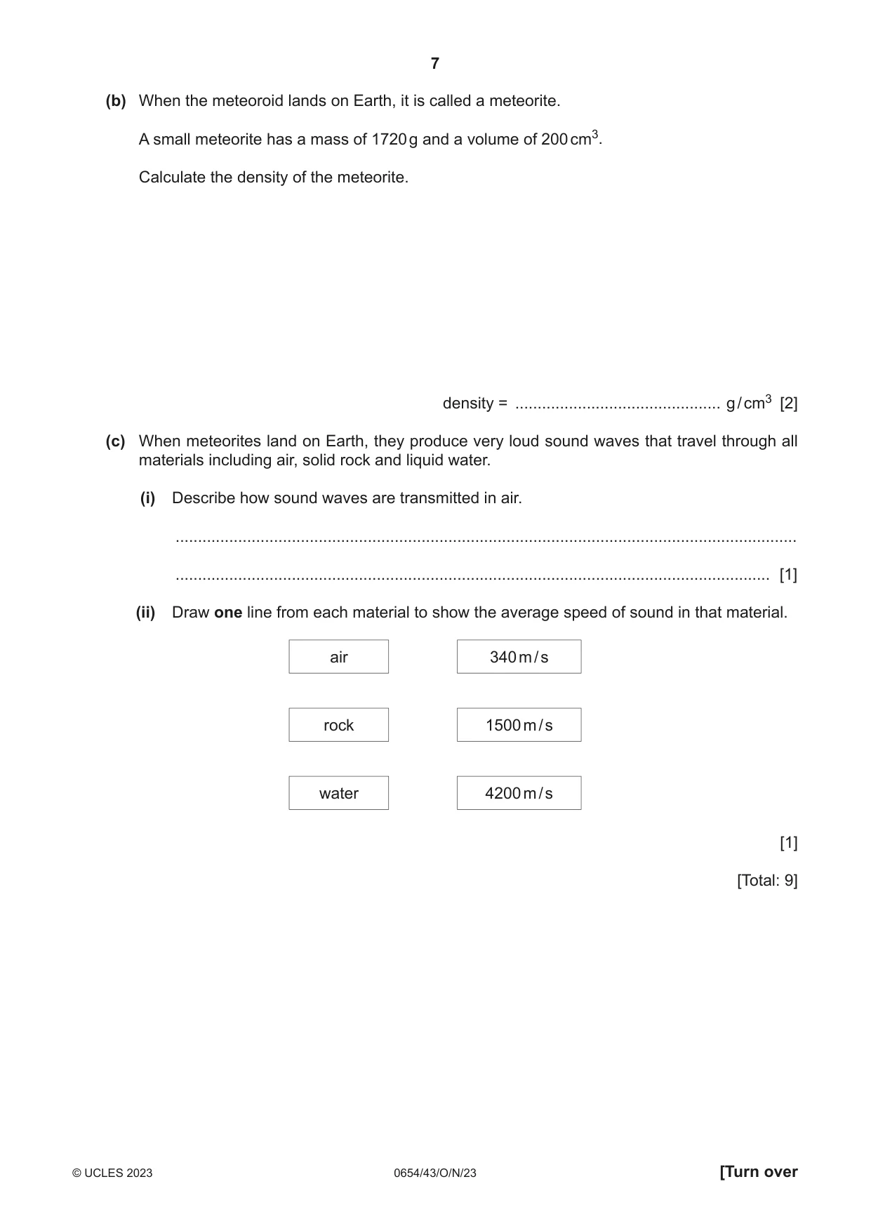 Cambridge IGCSE Sciences - Co-ordinated (Double) 0654 2023 Oct/Nov Paper 4 · Variant 3 question paper, page 7 of 28
