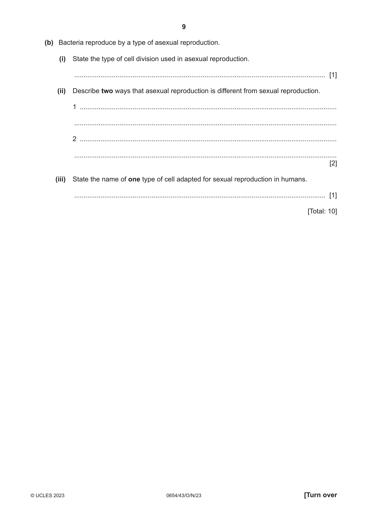Cambridge IGCSE Sciences - Co-ordinated (Double) 0654 2023 Oct/Nov Paper 4 · Variant 3 question paper, page 9 of 28