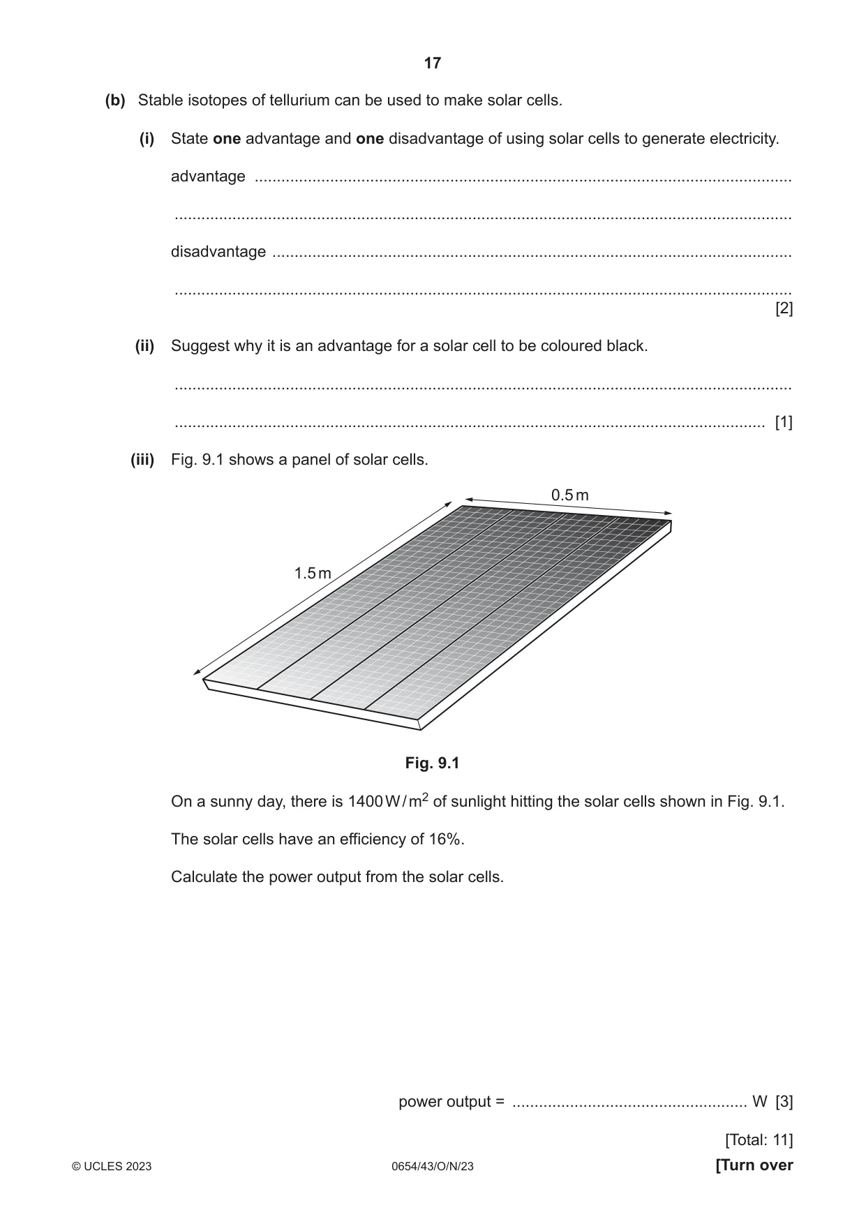 Cambridge IGCSE Sciences - Co-ordinated (Double) 0654 2023 Oct/Nov Paper 4 · Variant 3 question paper, page 17 of 28