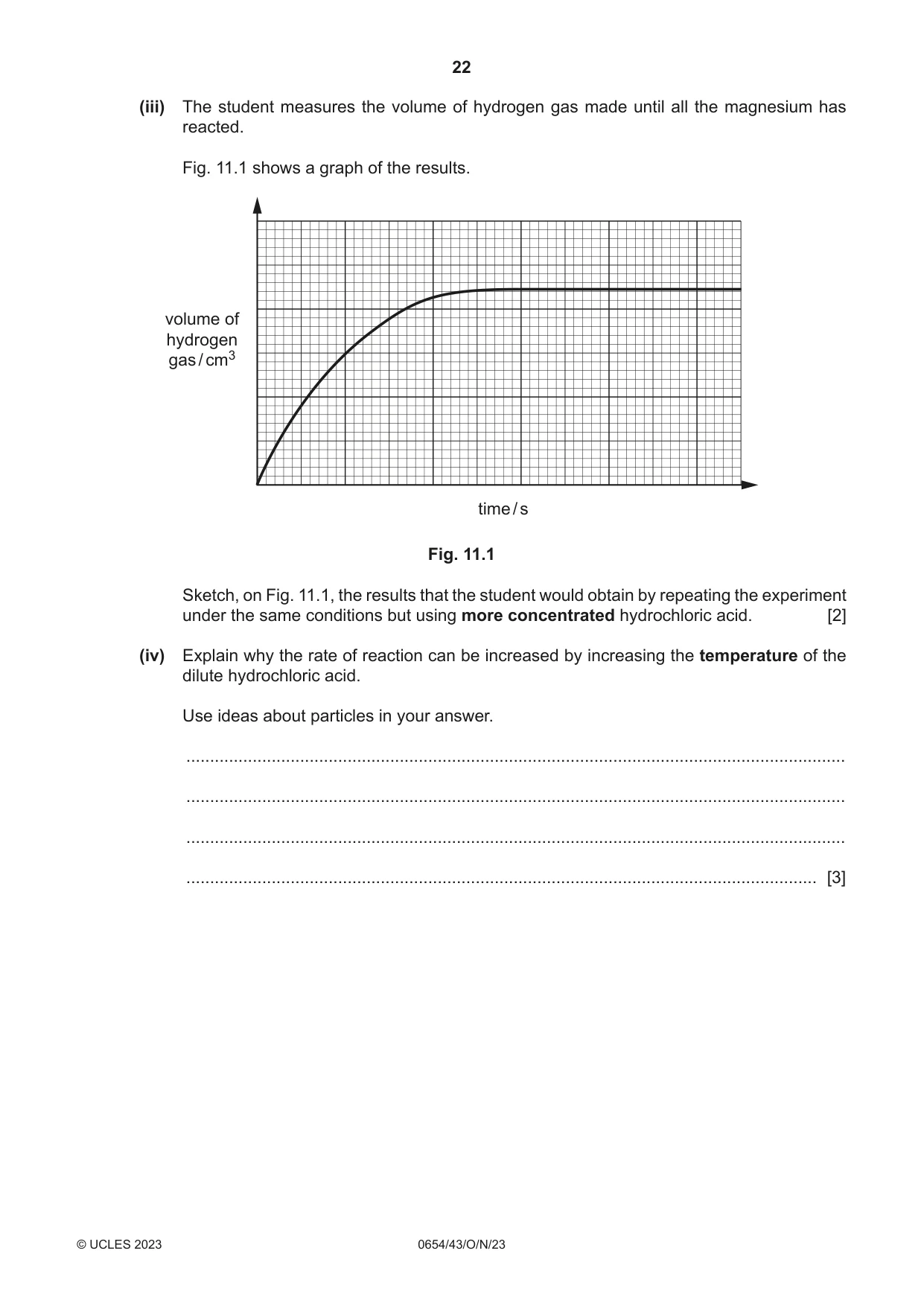 Cambridge IGCSE Sciences - Co-ordinated (Double) 0654 2023 Oct/Nov Paper 4 · Variant 3 question paper, page 22 of 28
