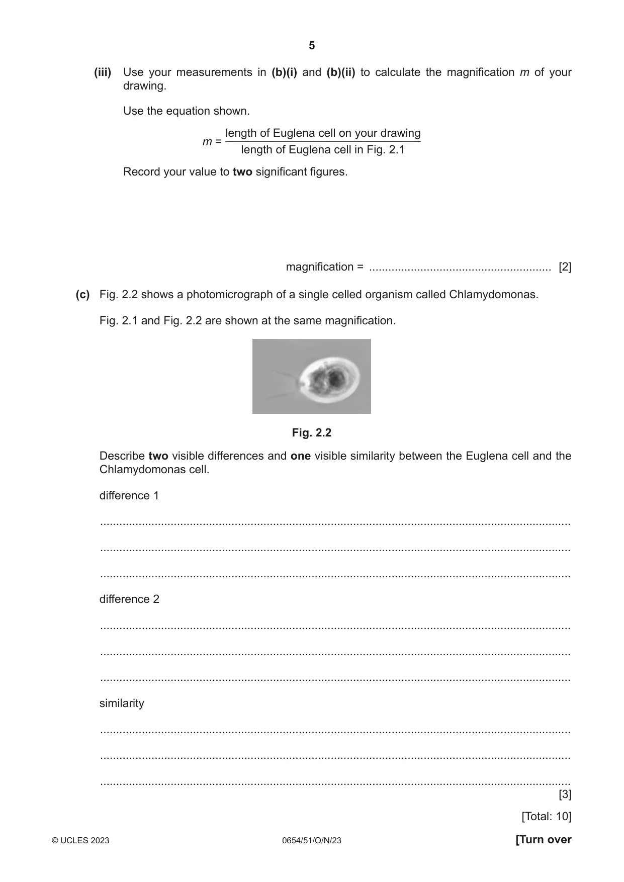 Cambridge IGCSE Sciences - Co-ordinated (Double) 0654 2023 Oct/Nov Paper 5 · Variant 1 question paper, page 5 of 20