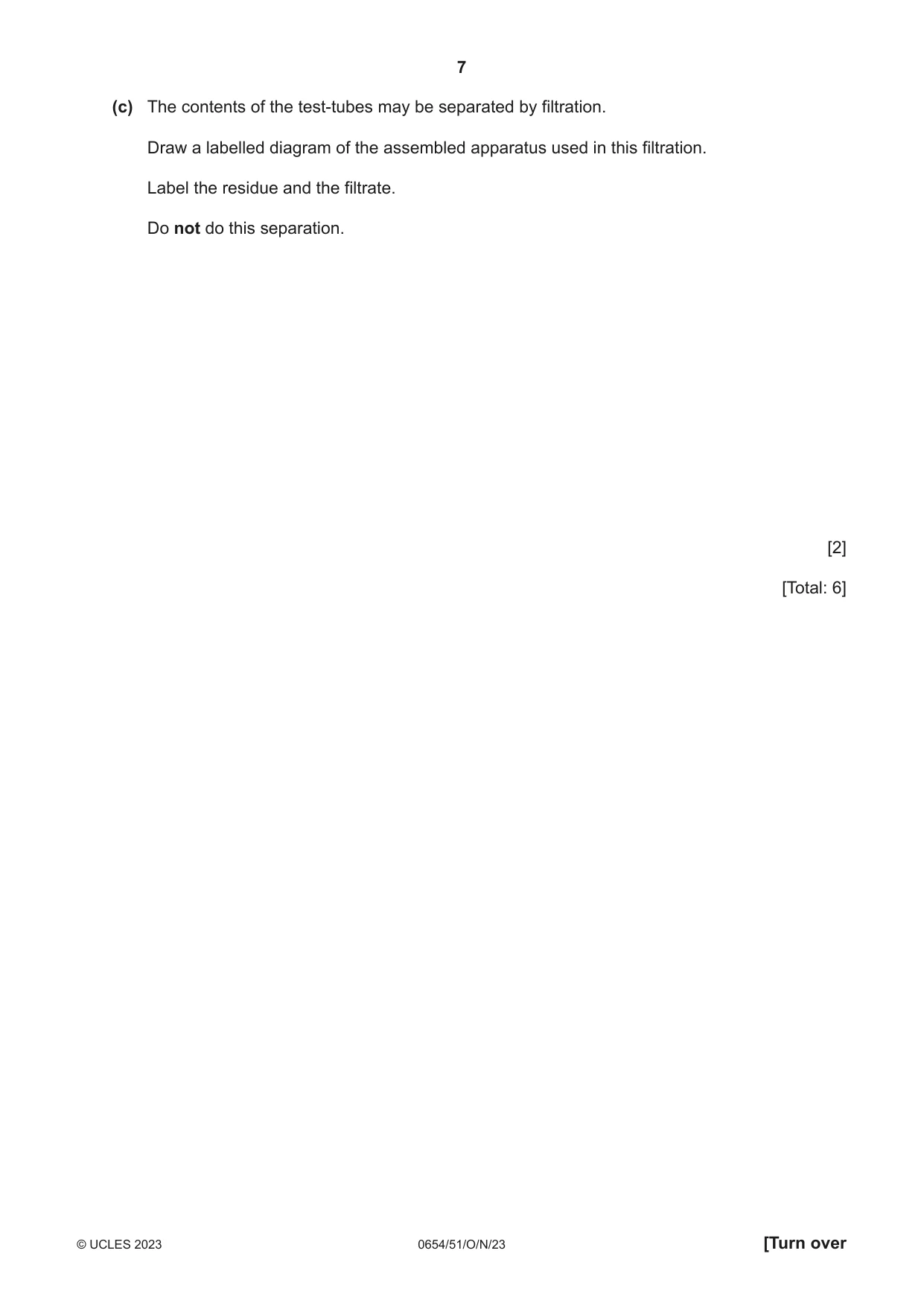 Cambridge IGCSE Sciences - Co-ordinated (Double) 0654 2023 Oct/Nov Paper 5 · Variant 1 question paper, page 7 of 20