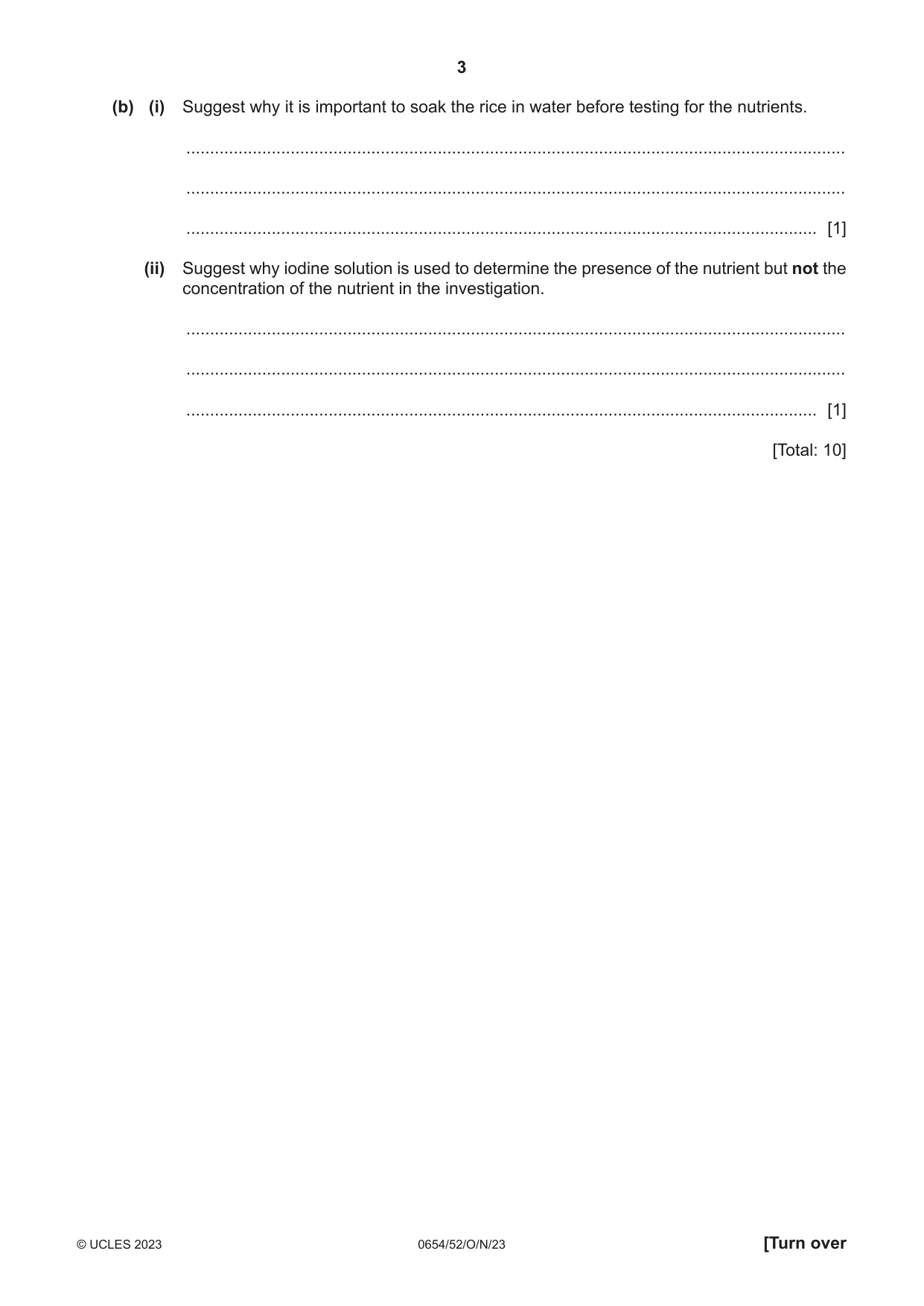Cambridge IGCSE Sciences - Co-ordinated (Double) 0654 2023 Oct/Nov Paper 5 · Variant 2 question paper, page 3 of 20