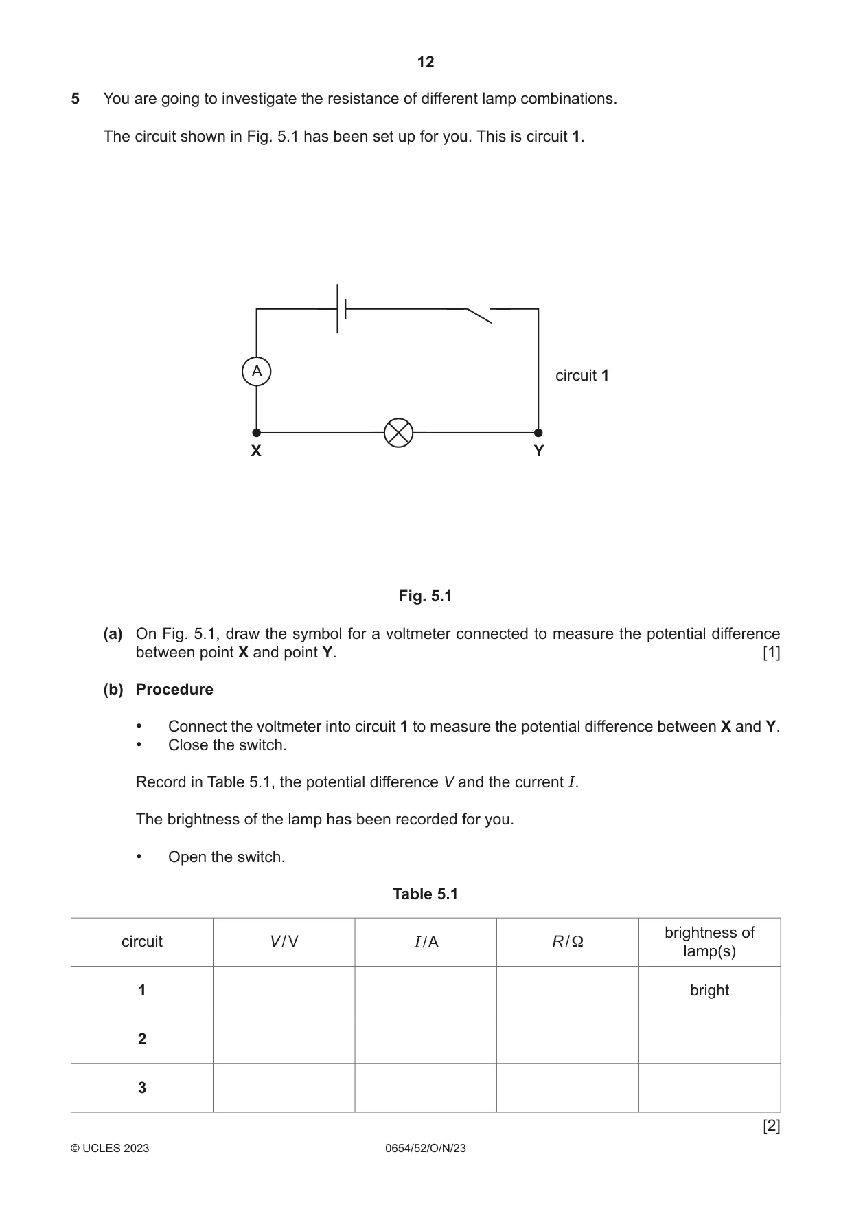 Cambridge IGCSE Sciences - Co-ordinated (Double) 0654 2023 Oct/Nov Paper 5 · Variant 2 question paper, page 12 of 20