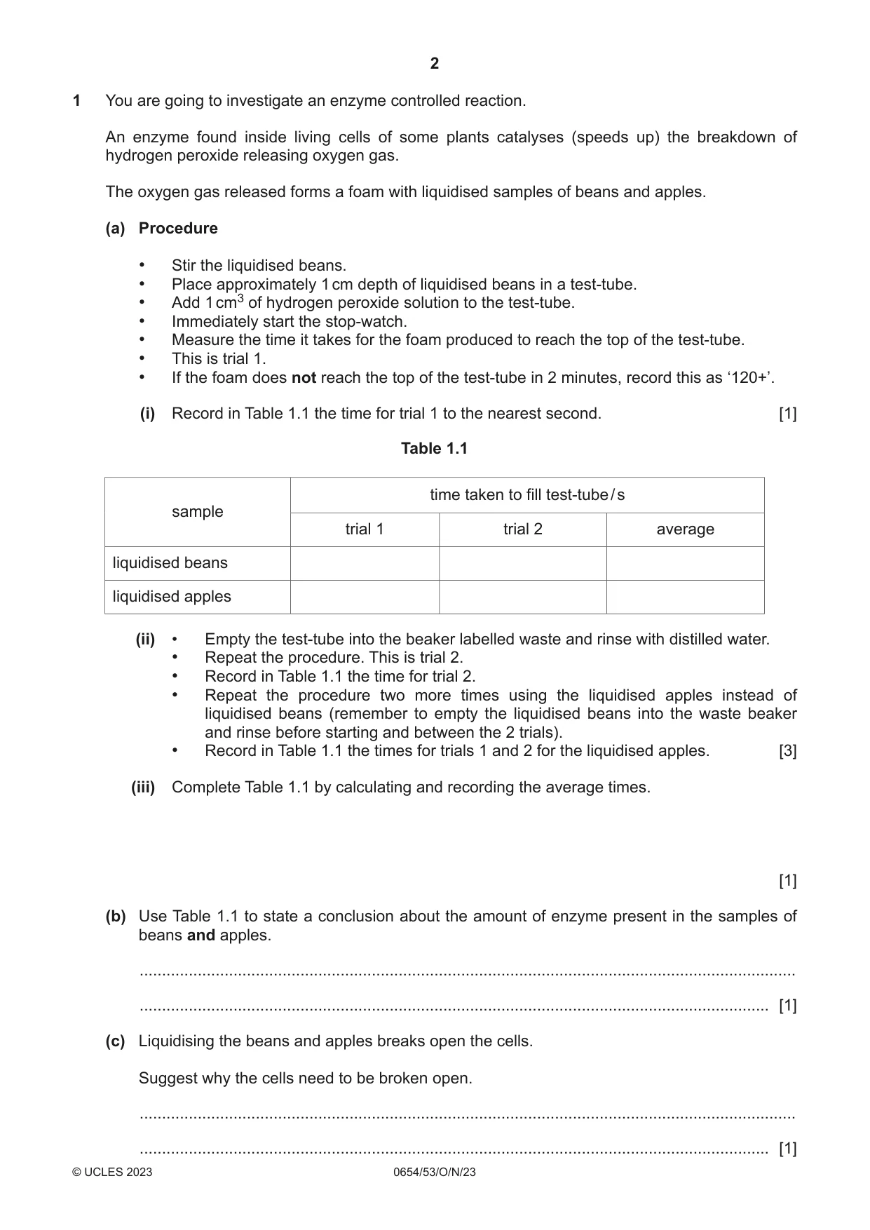 Cambridge IGCSE Sciences - Co-ordinated (Double) 0654 2023 Oct/Nov Paper 5 · Variant 3 question paper, page 2 of 16